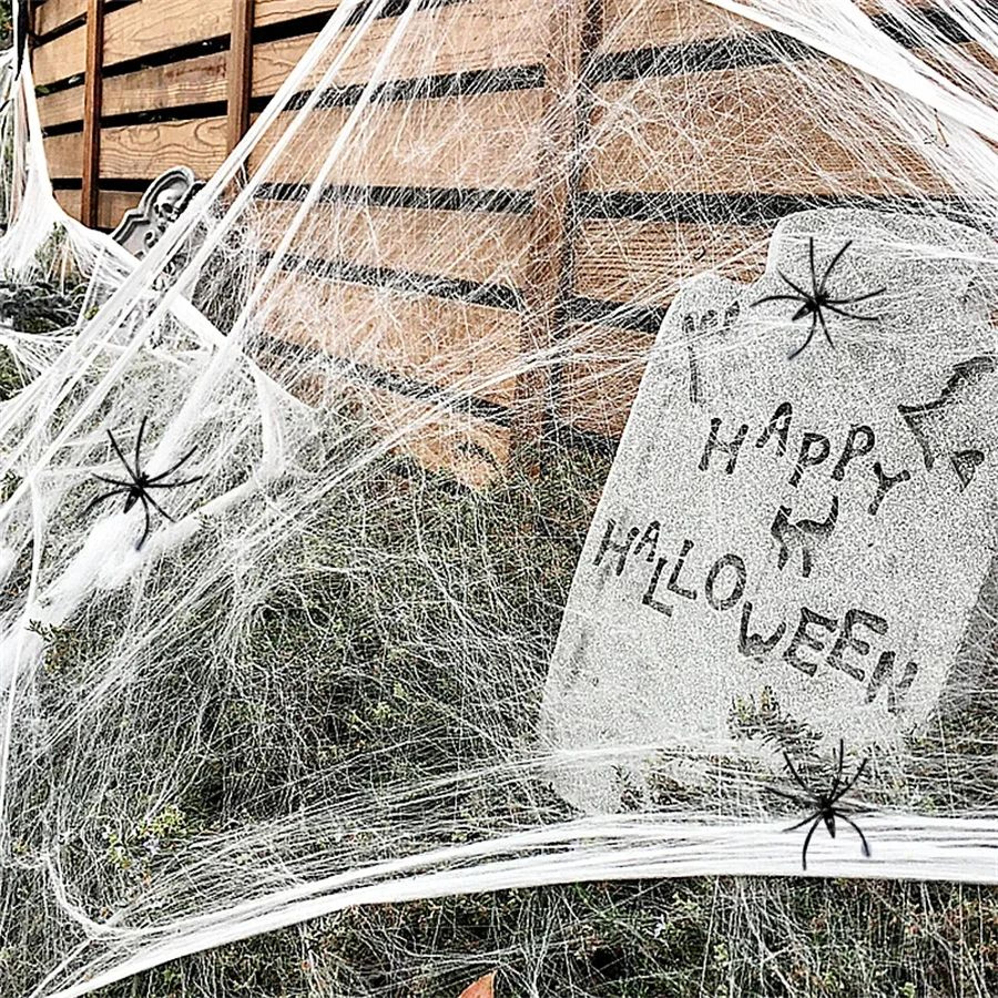 SpookyStretch Halloween Spider Web Decorations  Stretchy Artificial Cobweb For Haunted House  Party 3