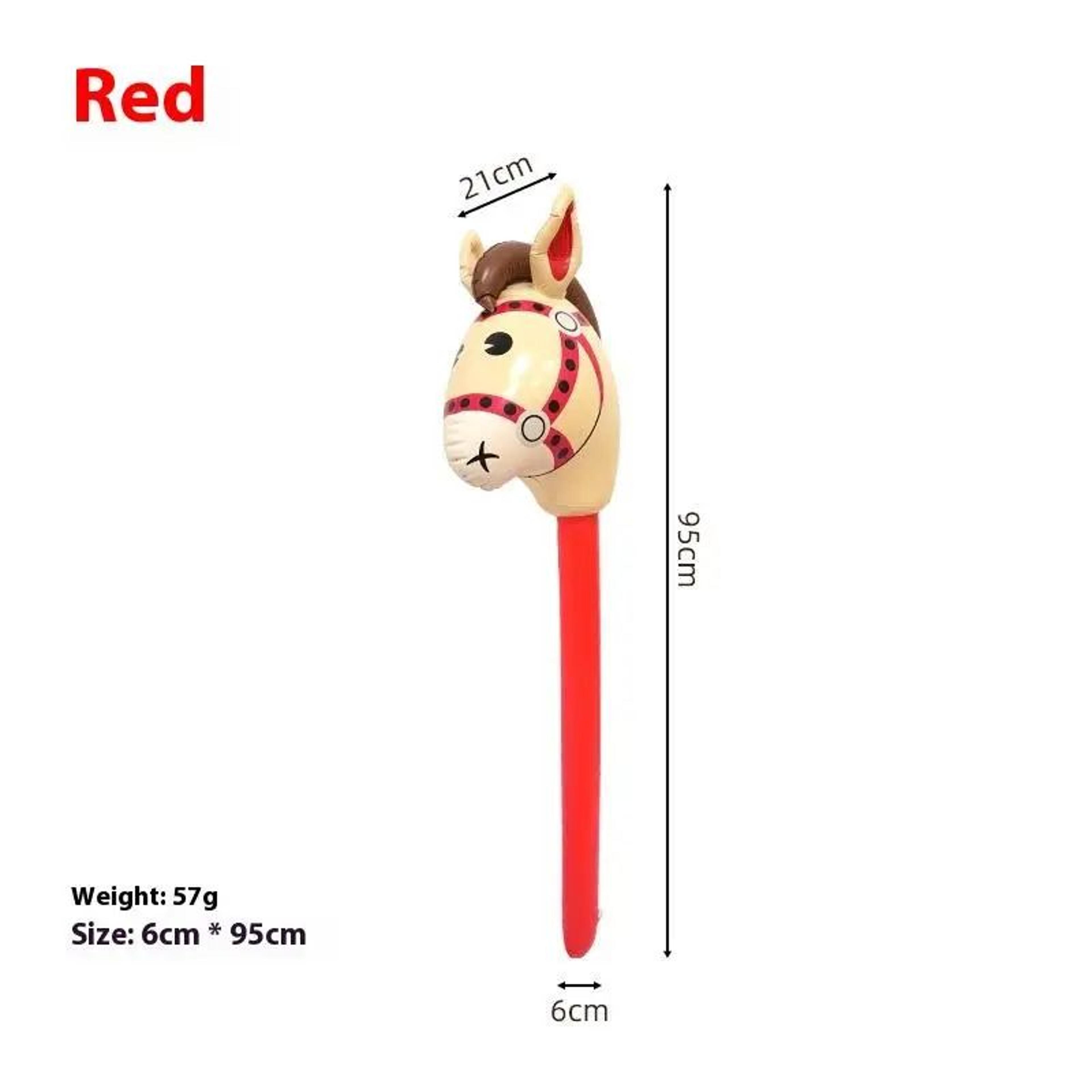Inflatable Stick Horse Toy For Kids Cowboy Party  Pretend Play 8