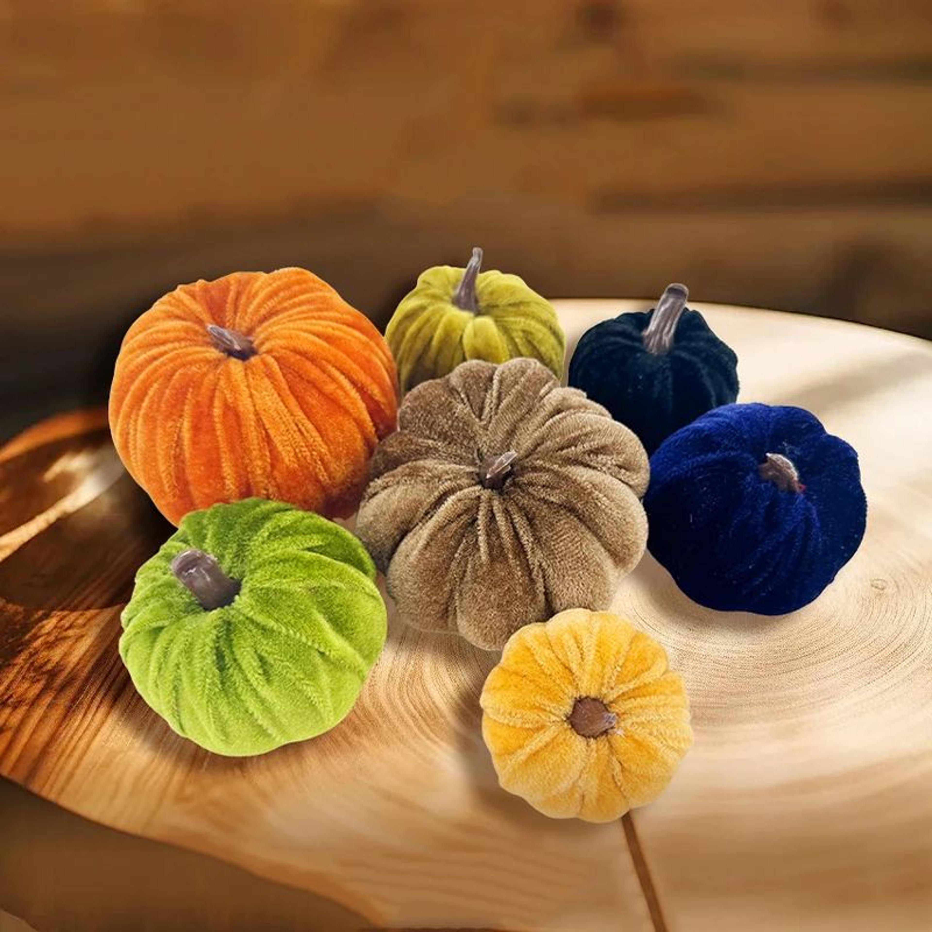Autumn Charm 5Piece Mini Artificial Pumpkin Decorations Set For Halloween And Fall 4