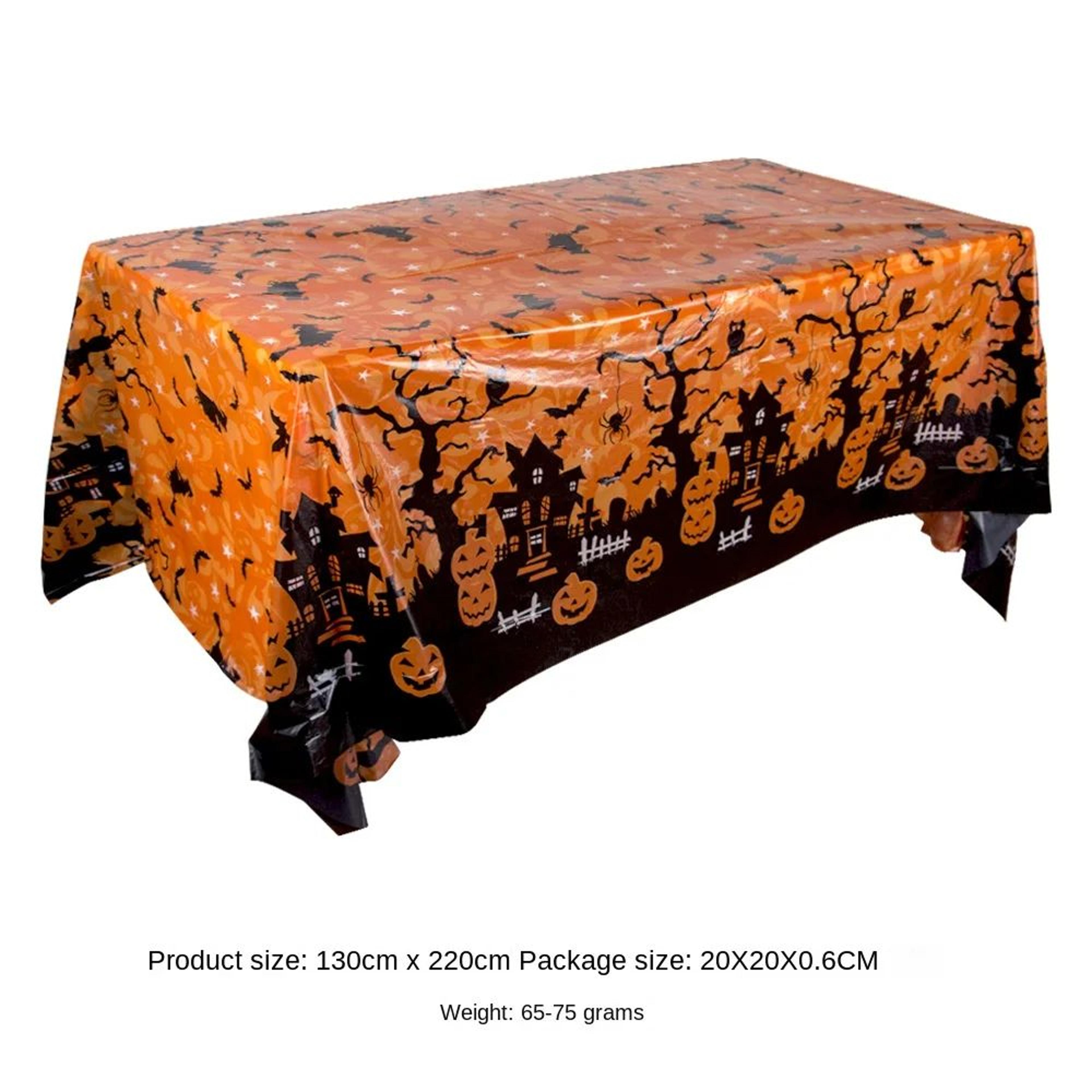 Spooky Night Halloween Tablecloth Plastic Pumpkin Spider Web Party Table Cover 7