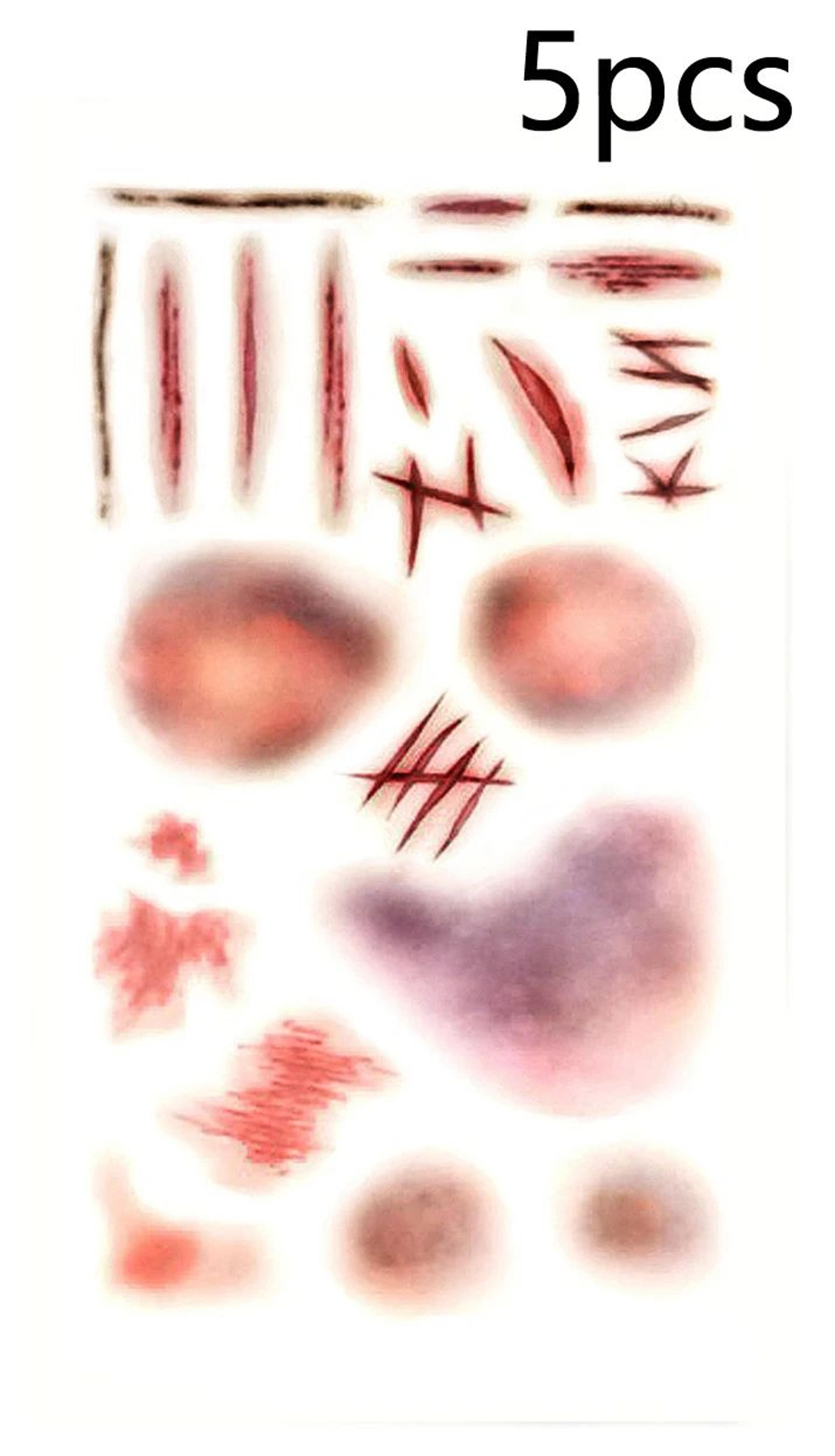 GruesomeFX Halloween Scar Temporary Tattoos Waterproof Fake Wound Stickers 8