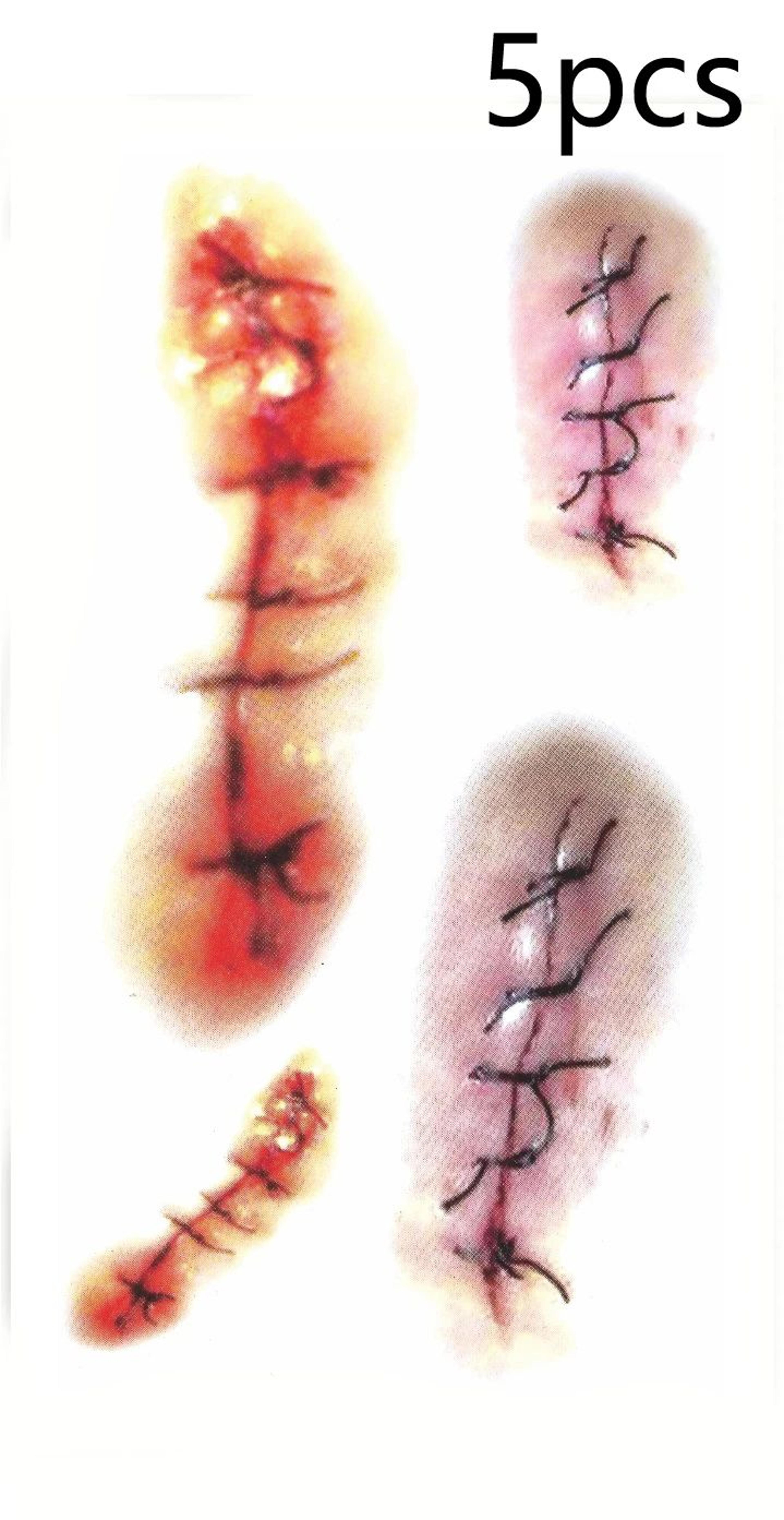 GruesomeFX Halloween Scar Temporary Tattoos Waterproof Fake Wound Stickers 9