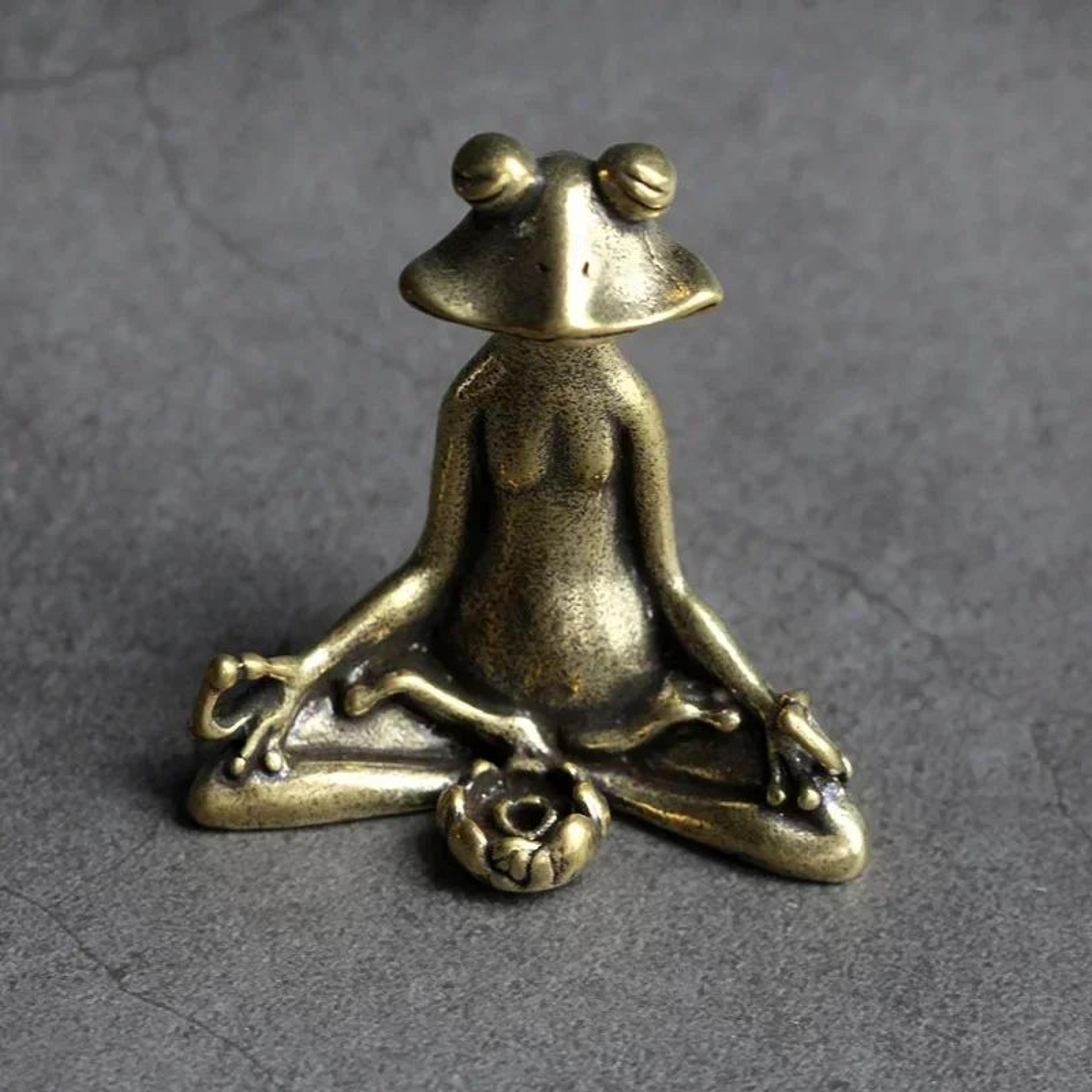 Pure Copper Zen Frog Incense Holder Tea Pet 3
