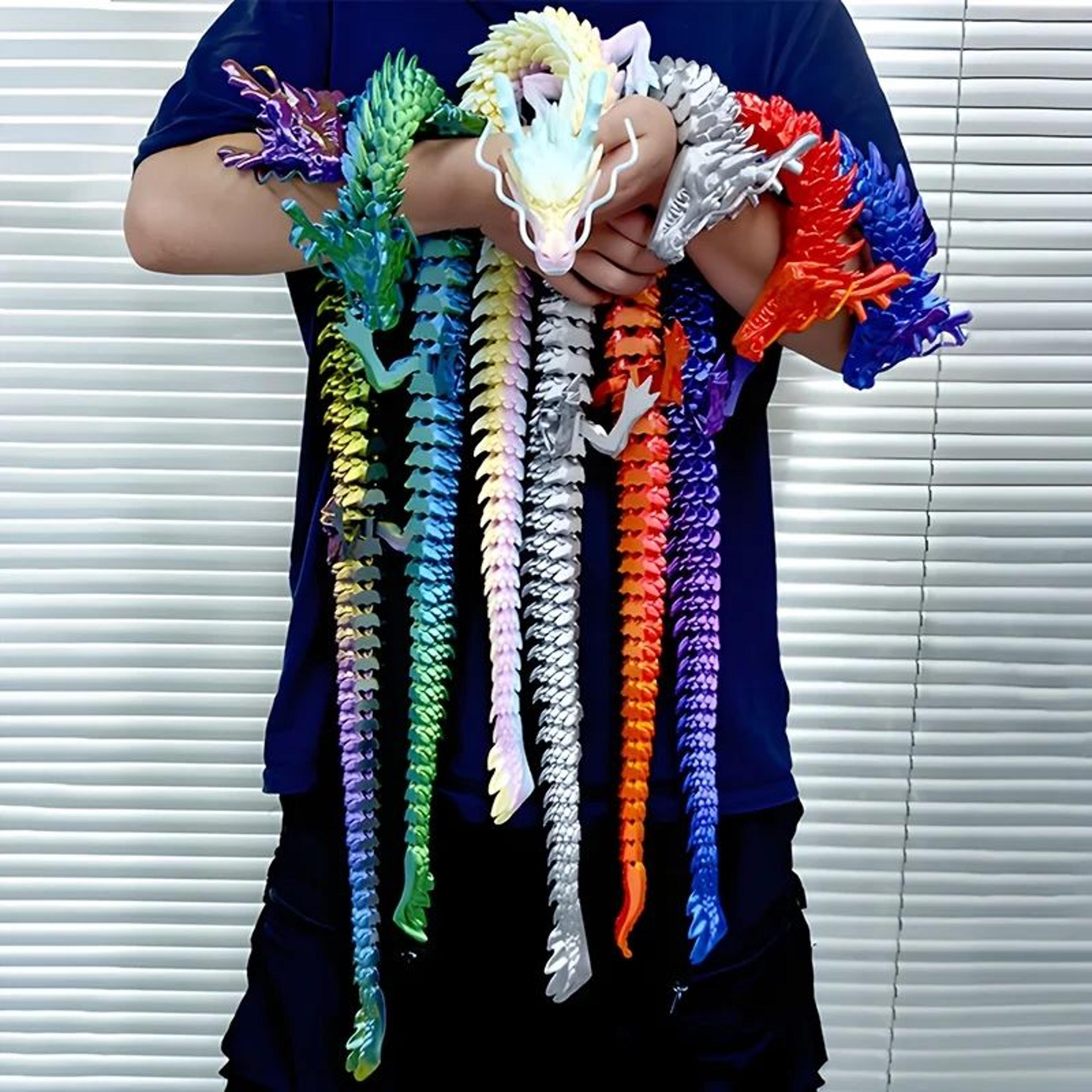 88cm 3d printed crystal dragon articulated fidget toy