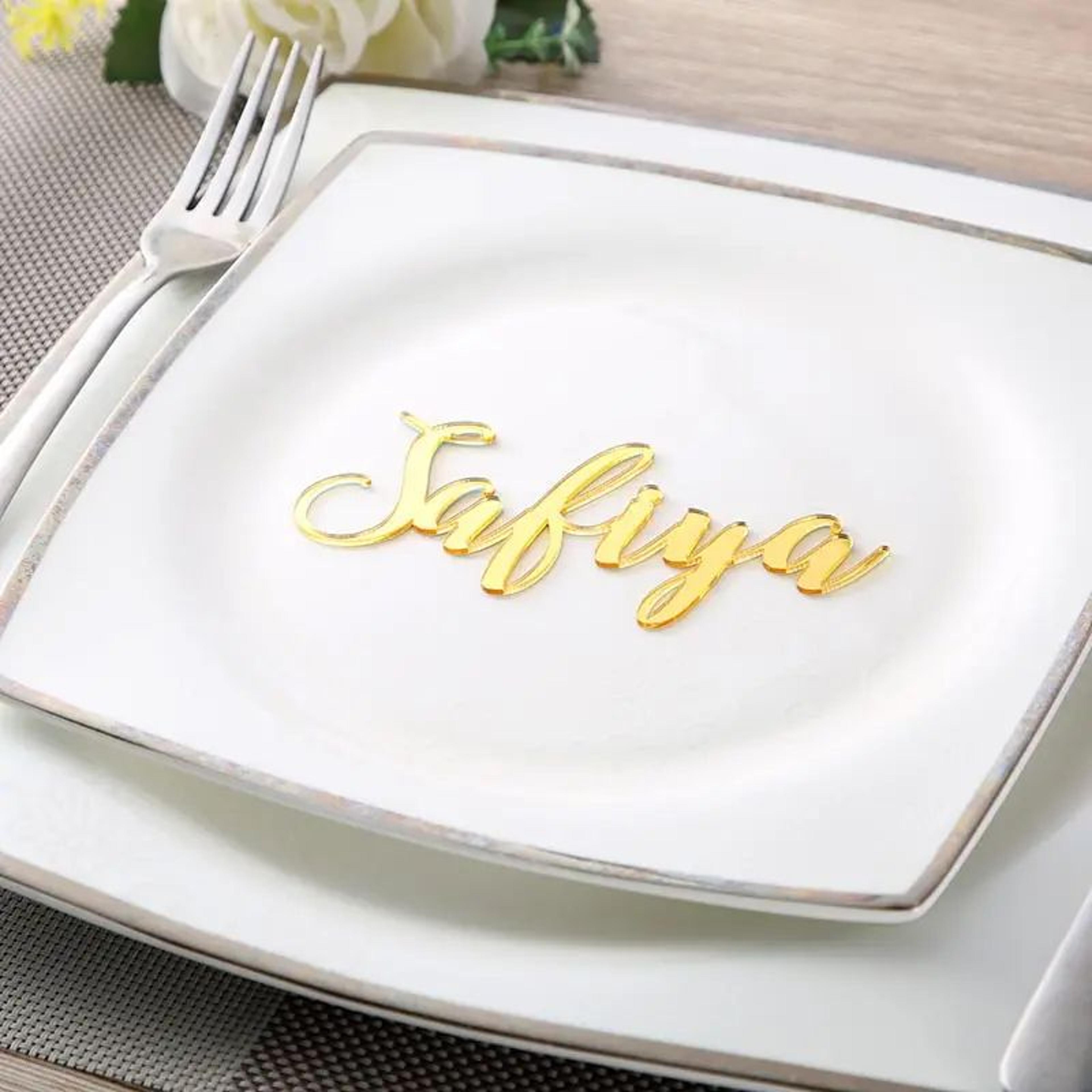 Personalized Wooden Wedding Place Cards Custom Guest Name Tags 6