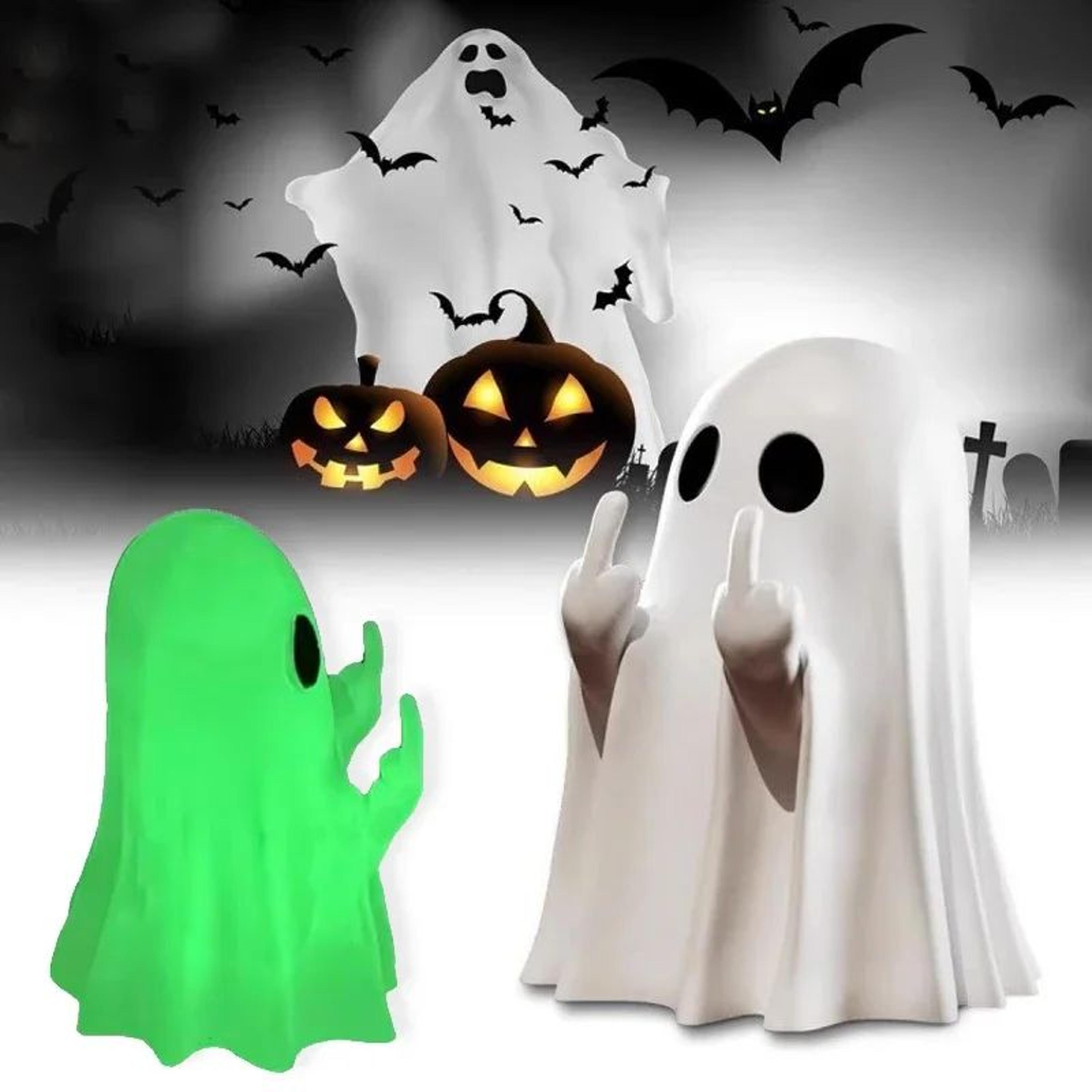 Glow In The Dark Middle Finger Ghost Figurine For Funny Halloween Decor 2