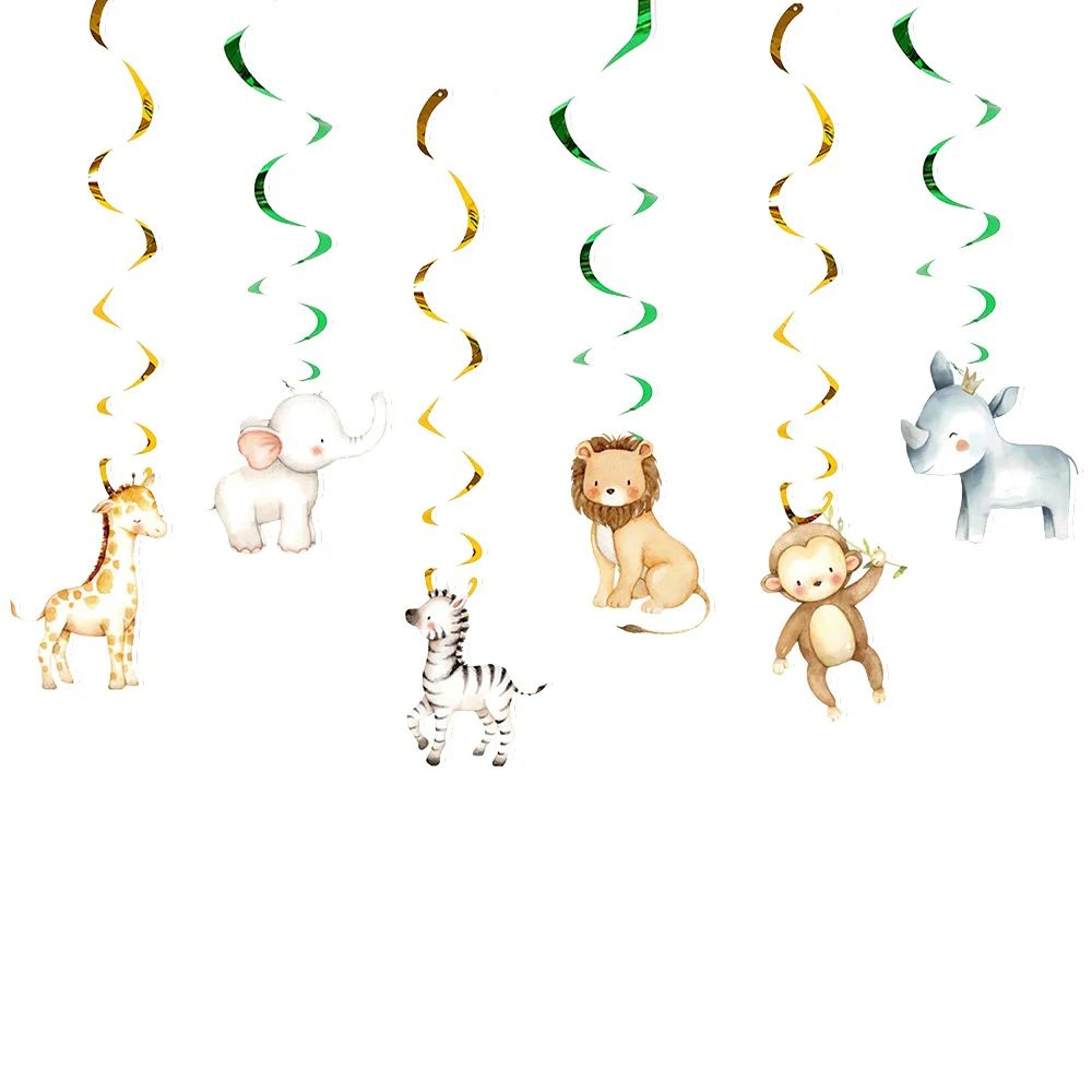 Jungle Safari Birthday Banner  Animal Hanging Swirls Party Decorations 6