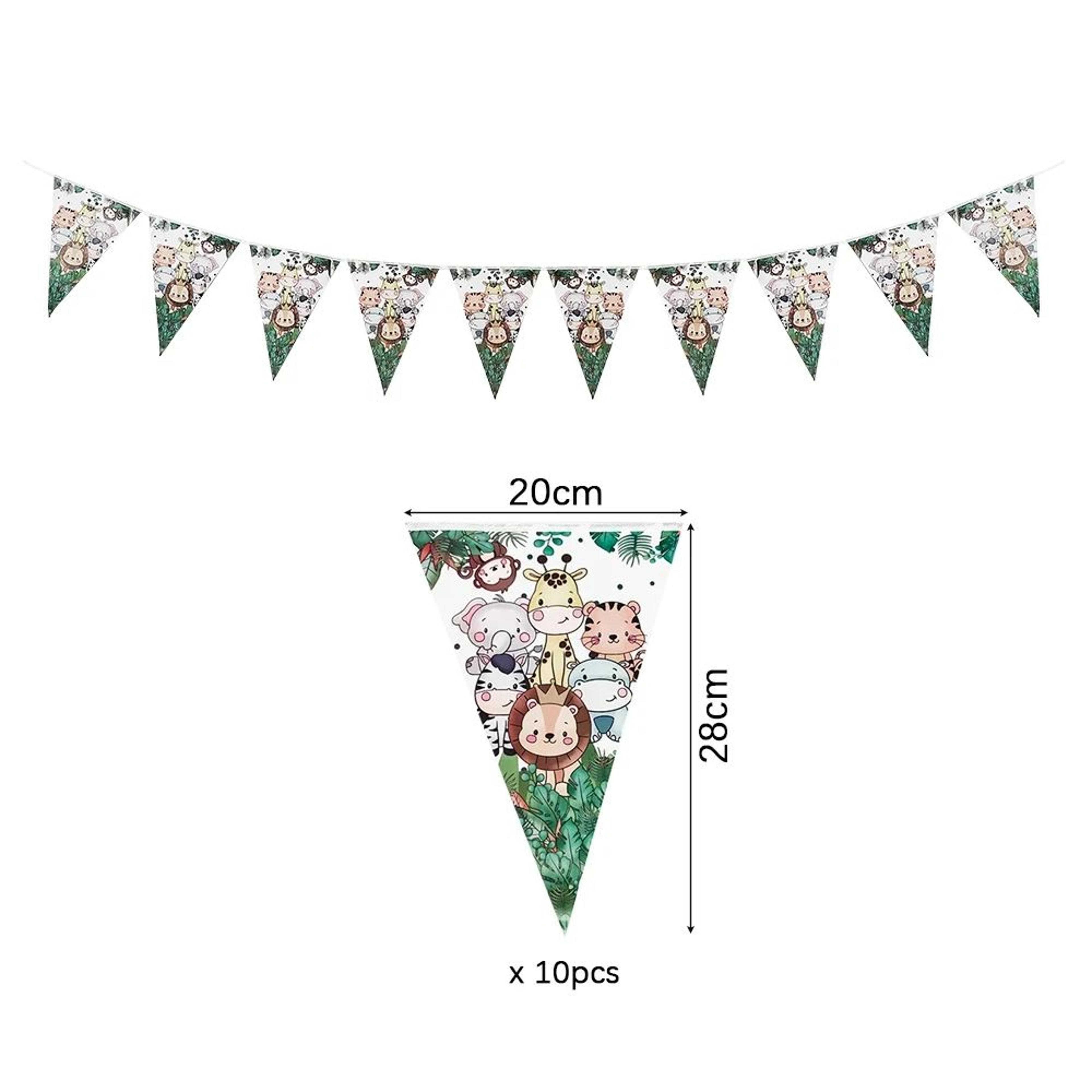 Jungle Safari Birthday Banner  Animal Hanging Swirls Party Decorations 7