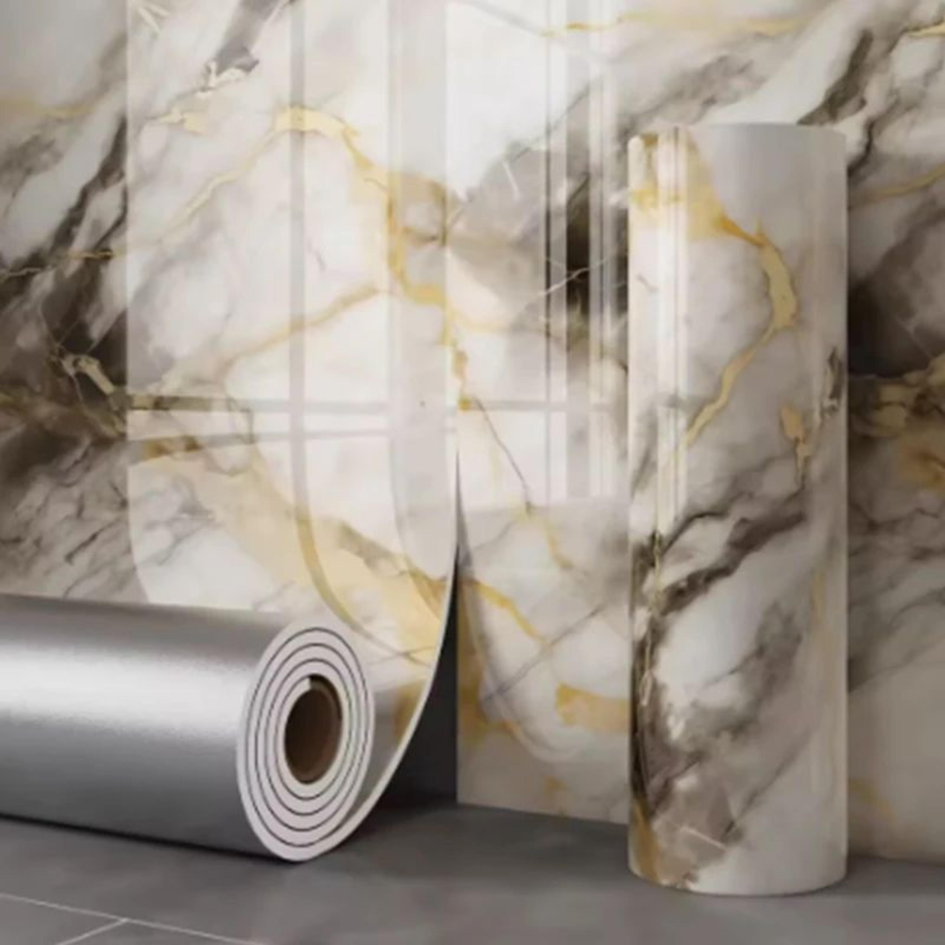 MarbleLux Peel And Stick Wallpaper Waterproof Marble Wall Covering 12