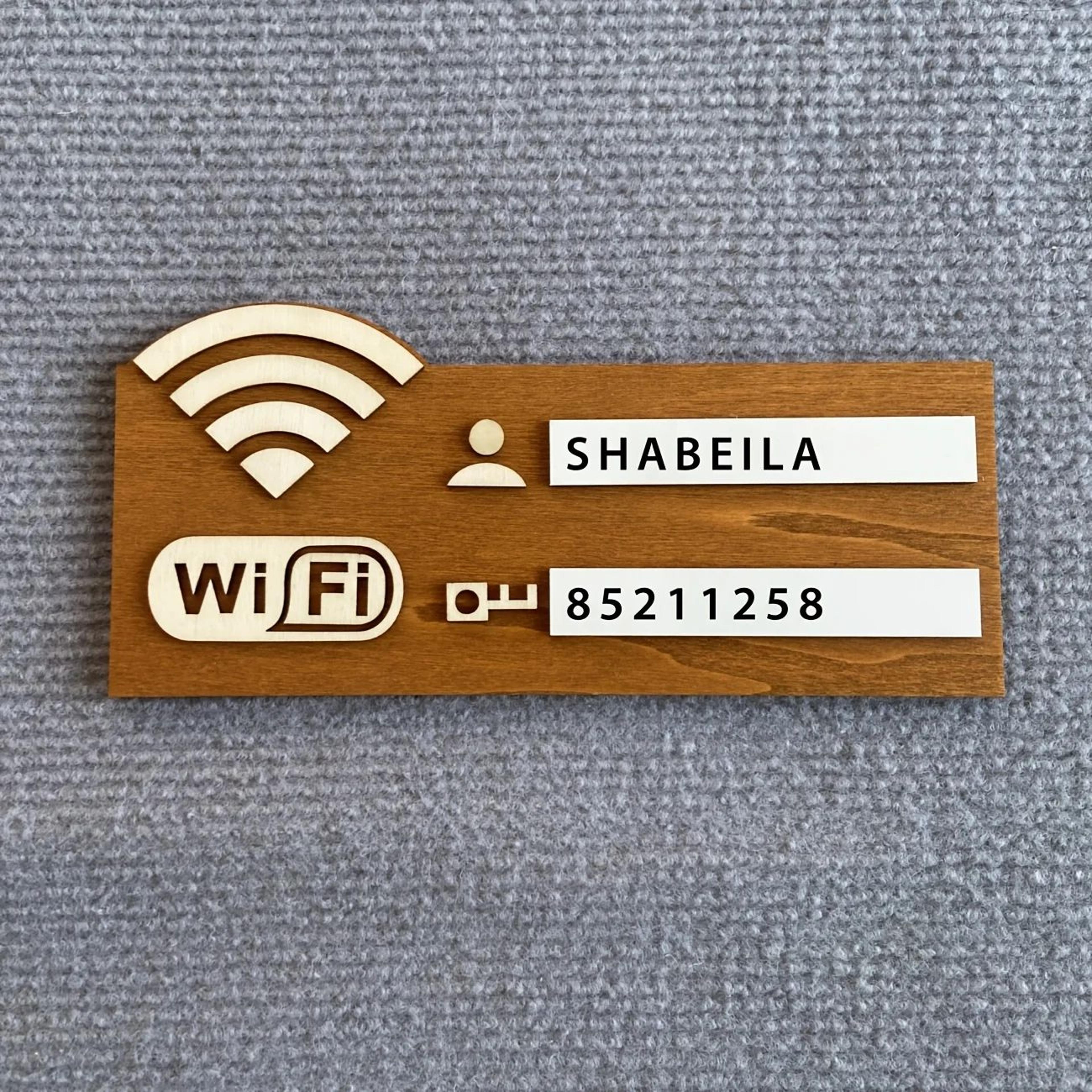 rustic wooden wifi password sign for guests and home decor