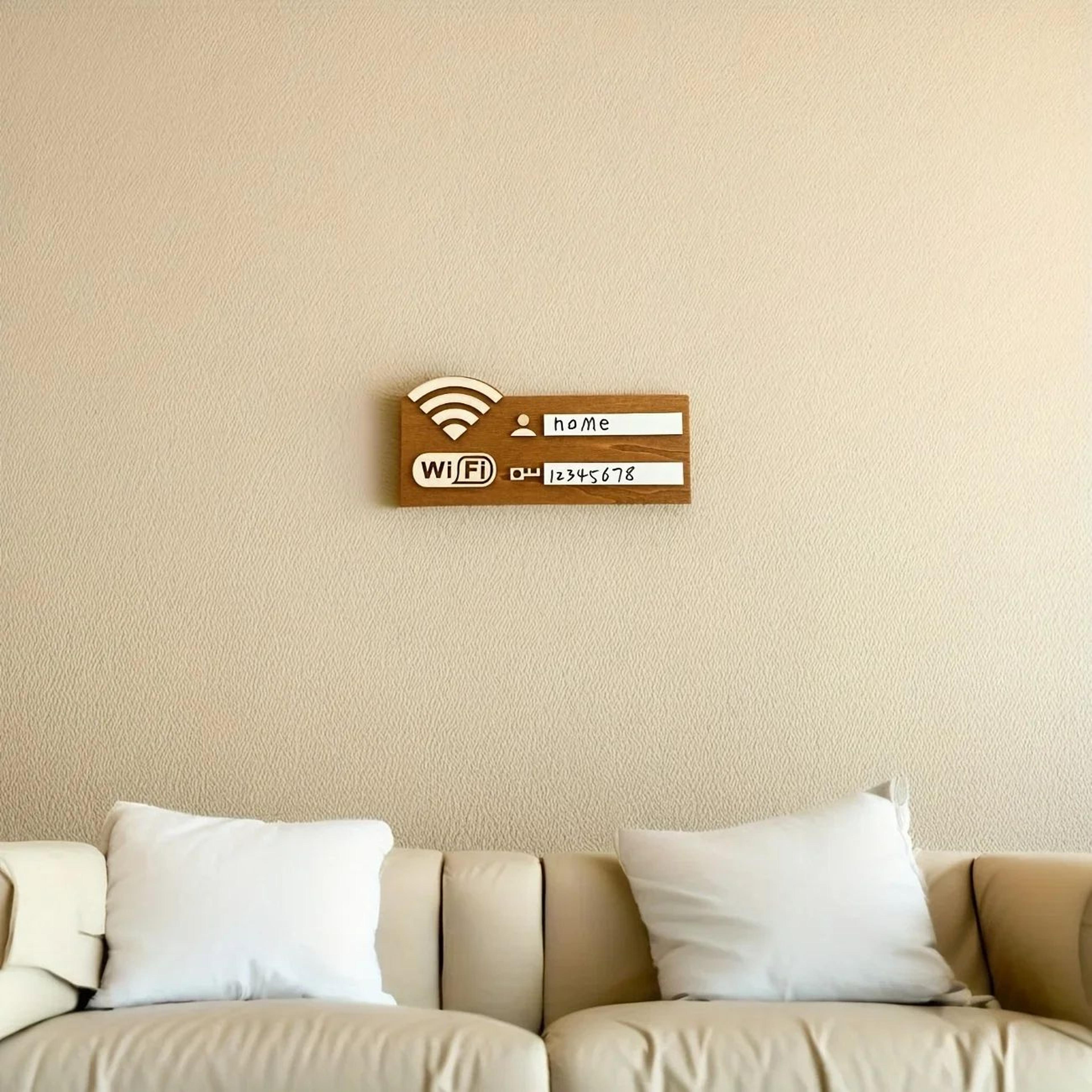 Rustic Wooden WiFi Password Sign For Guests And Home Decor 3