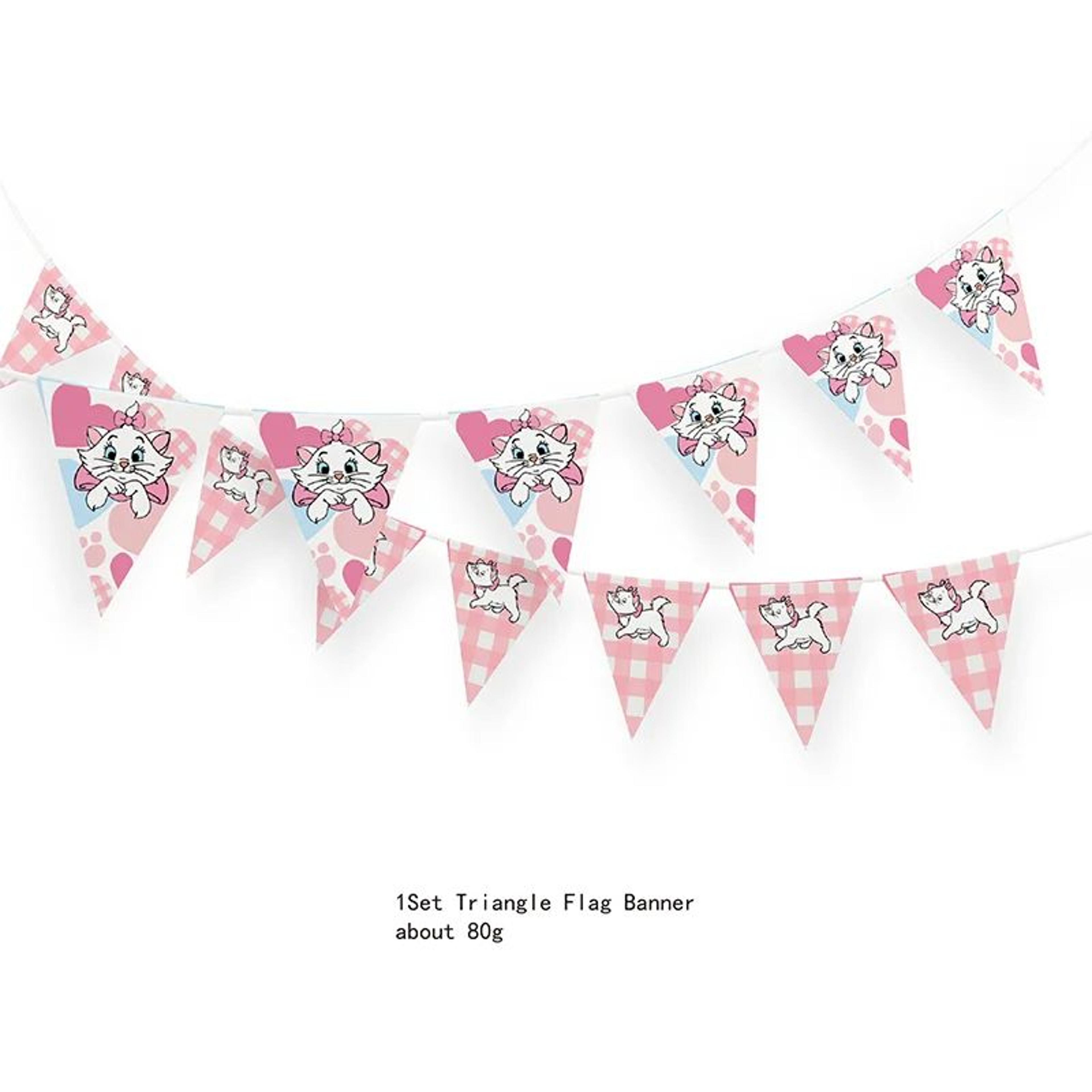 Marie Cat Pink Birthday Party Supplies Set With Balloons And Tableware 5