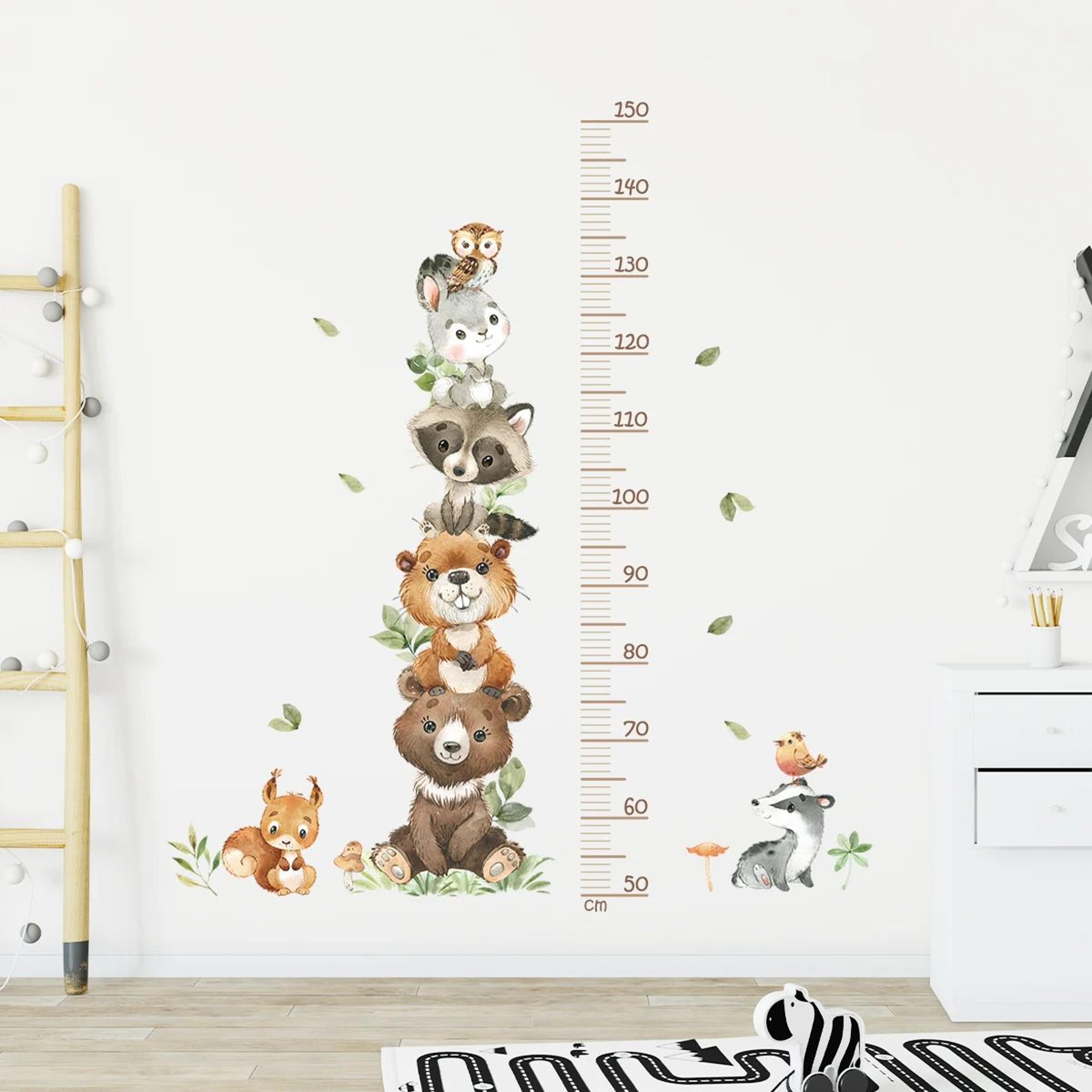 Little Explorer Kids Height Chart Wall Sticker  Removable Animal Growth Chart 7