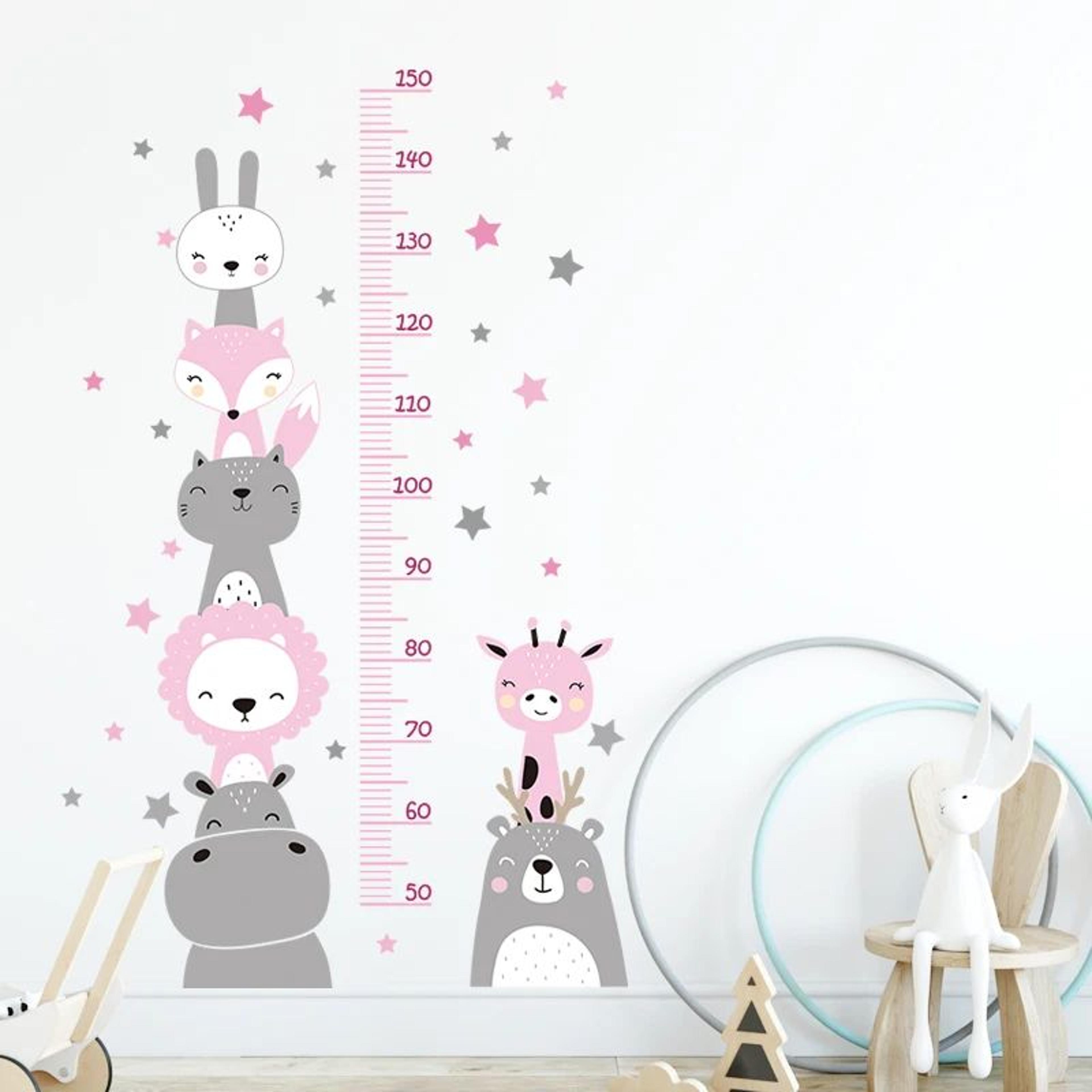 Little Explorer Kids Height Chart Wall Sticker  Removable Animal Growth Chart 6