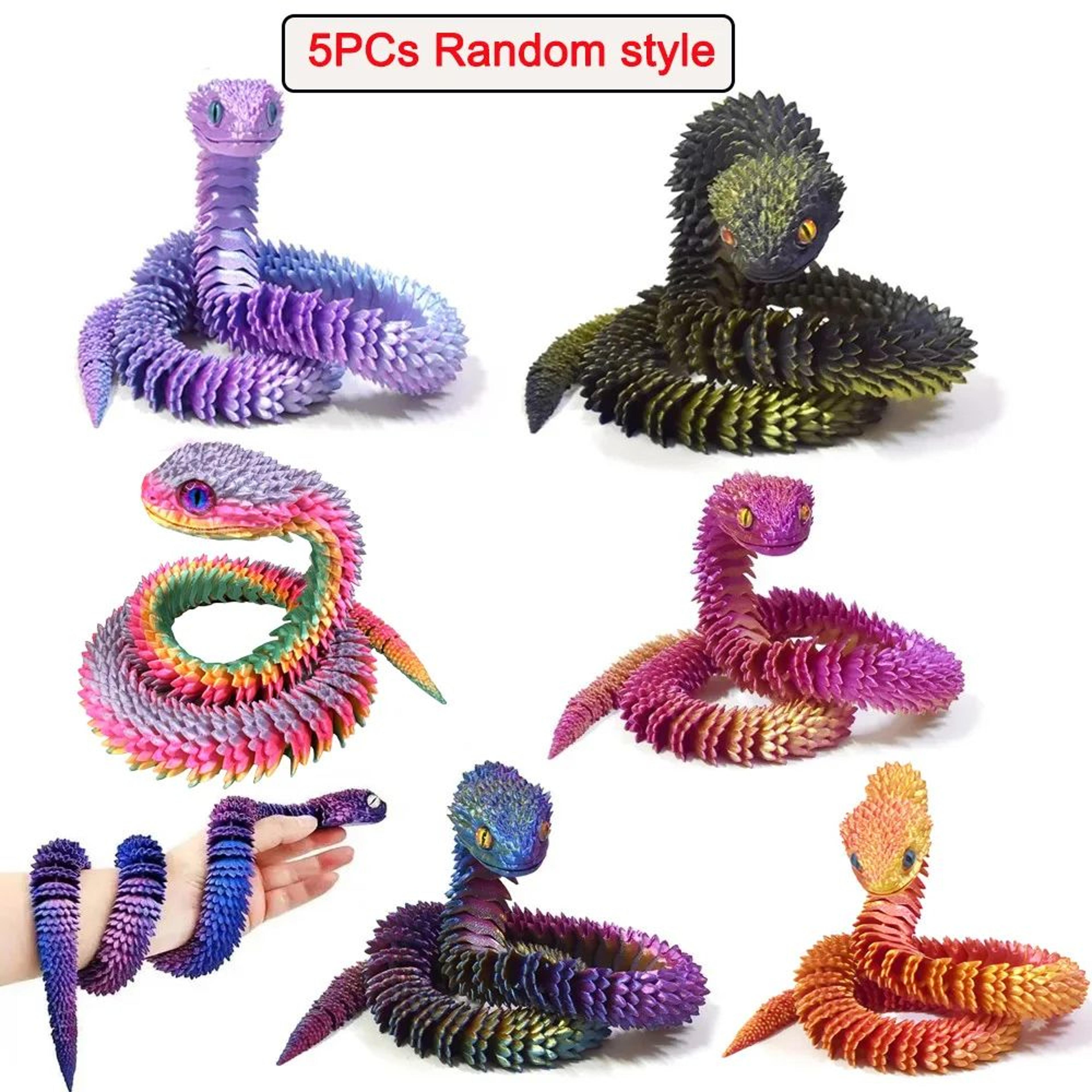 LumaFlex 3D Printed Articulated Snake Glow In The Dark Desk Toy 27