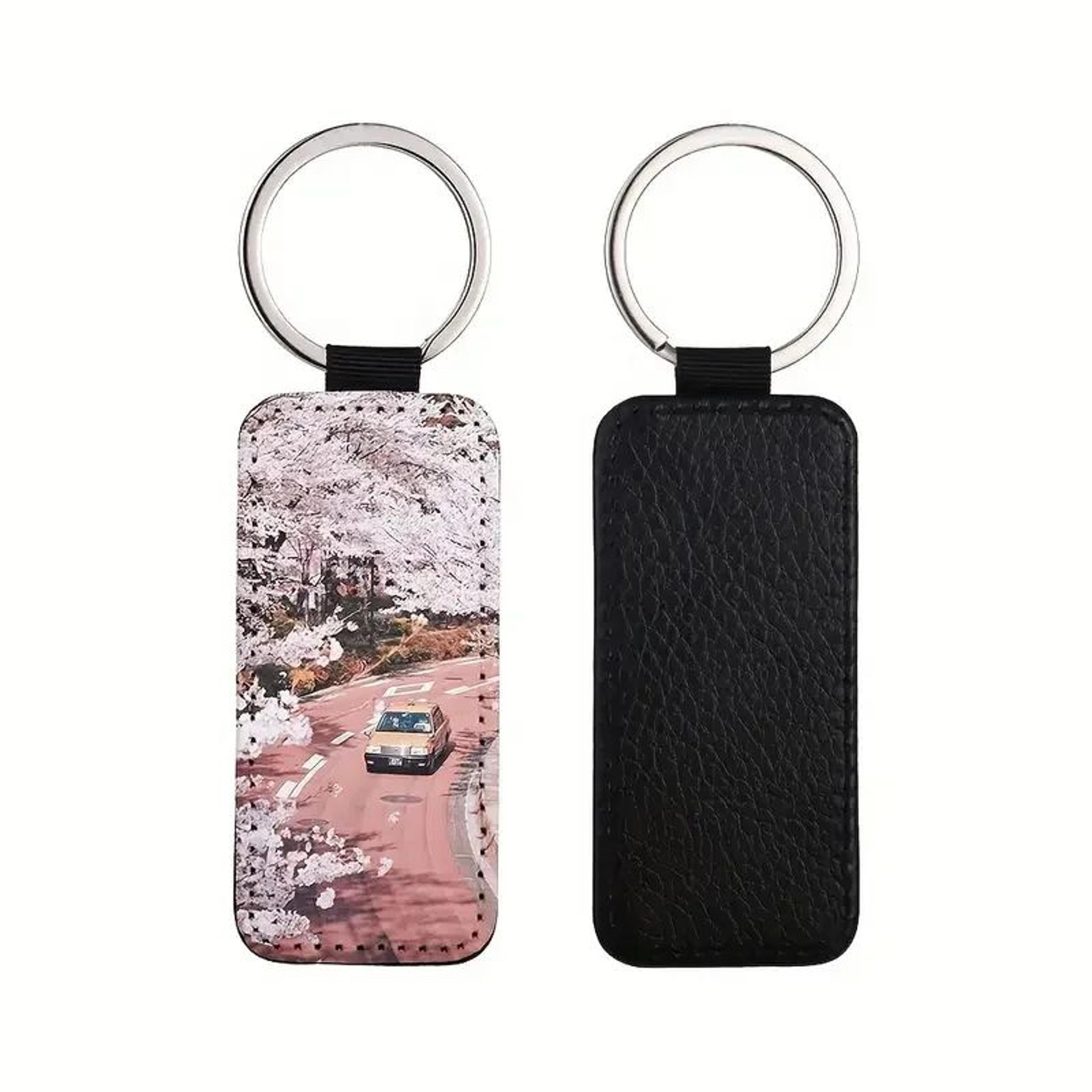 Personalized Photo Keychain  Custom PU Leather Memory Keyring 9