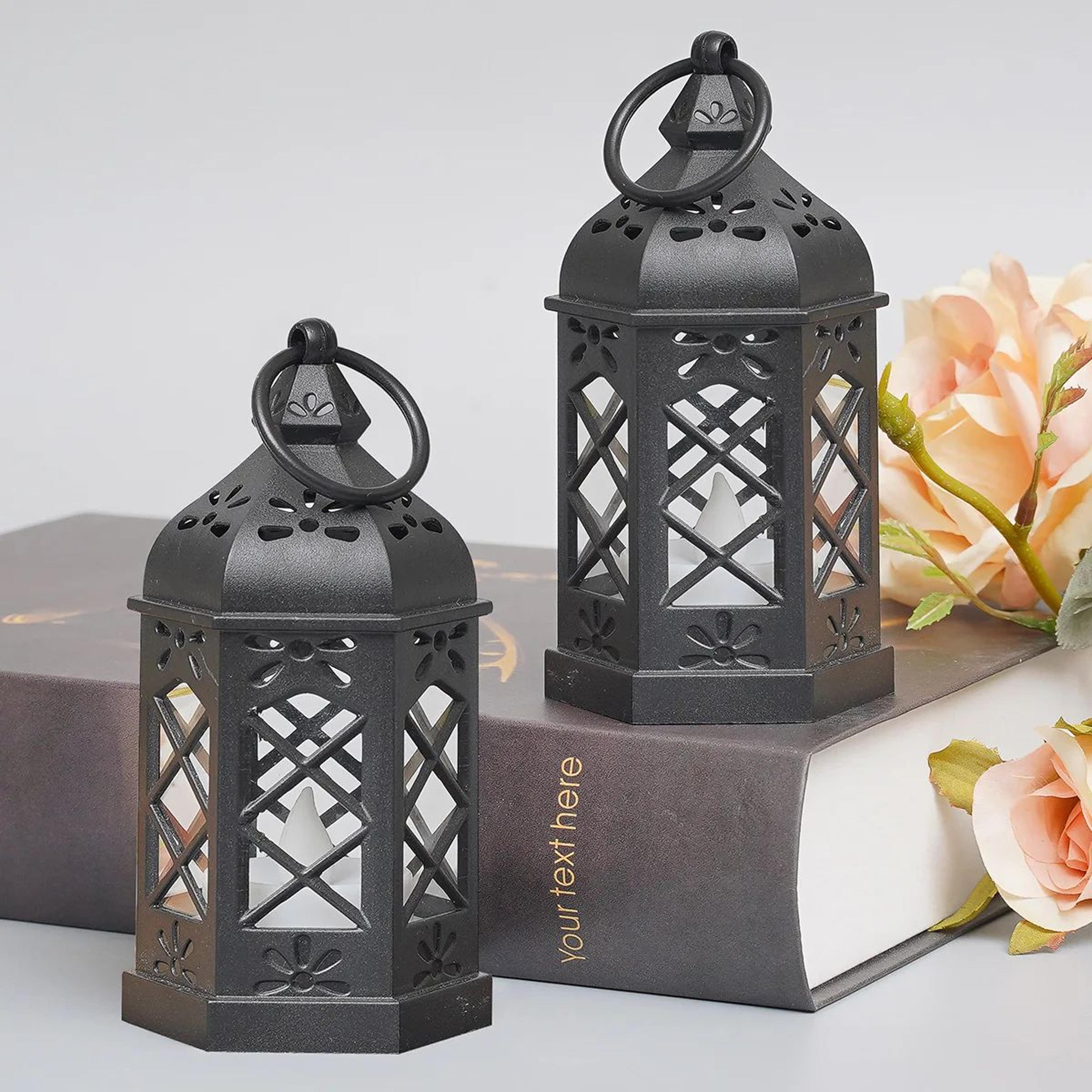 Retro Hexagonal LED Candle Lantern Portable Vintage Night Light 4