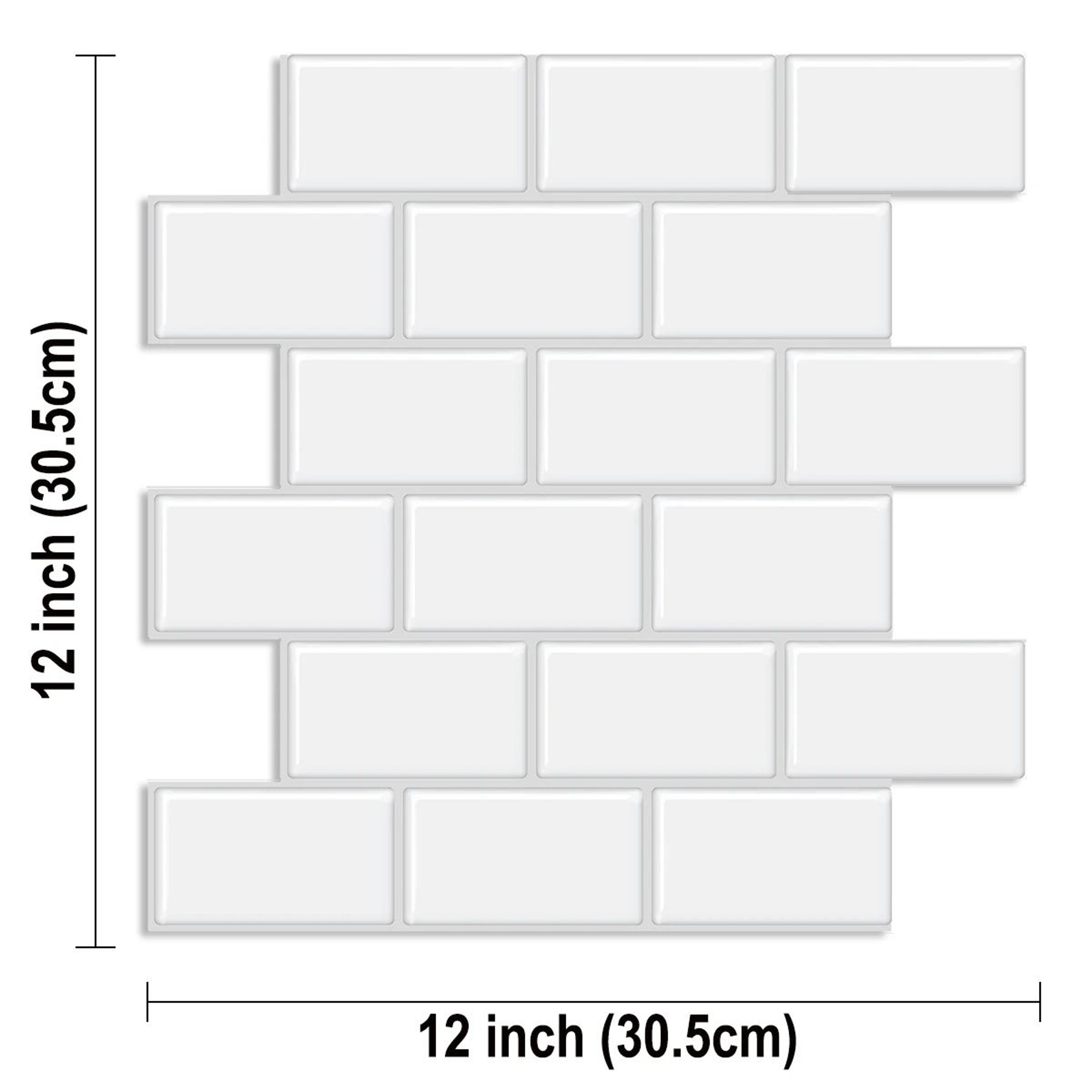 Classic 3D Peel And Stick Backsplash Subway Tile Wall Stickers 6