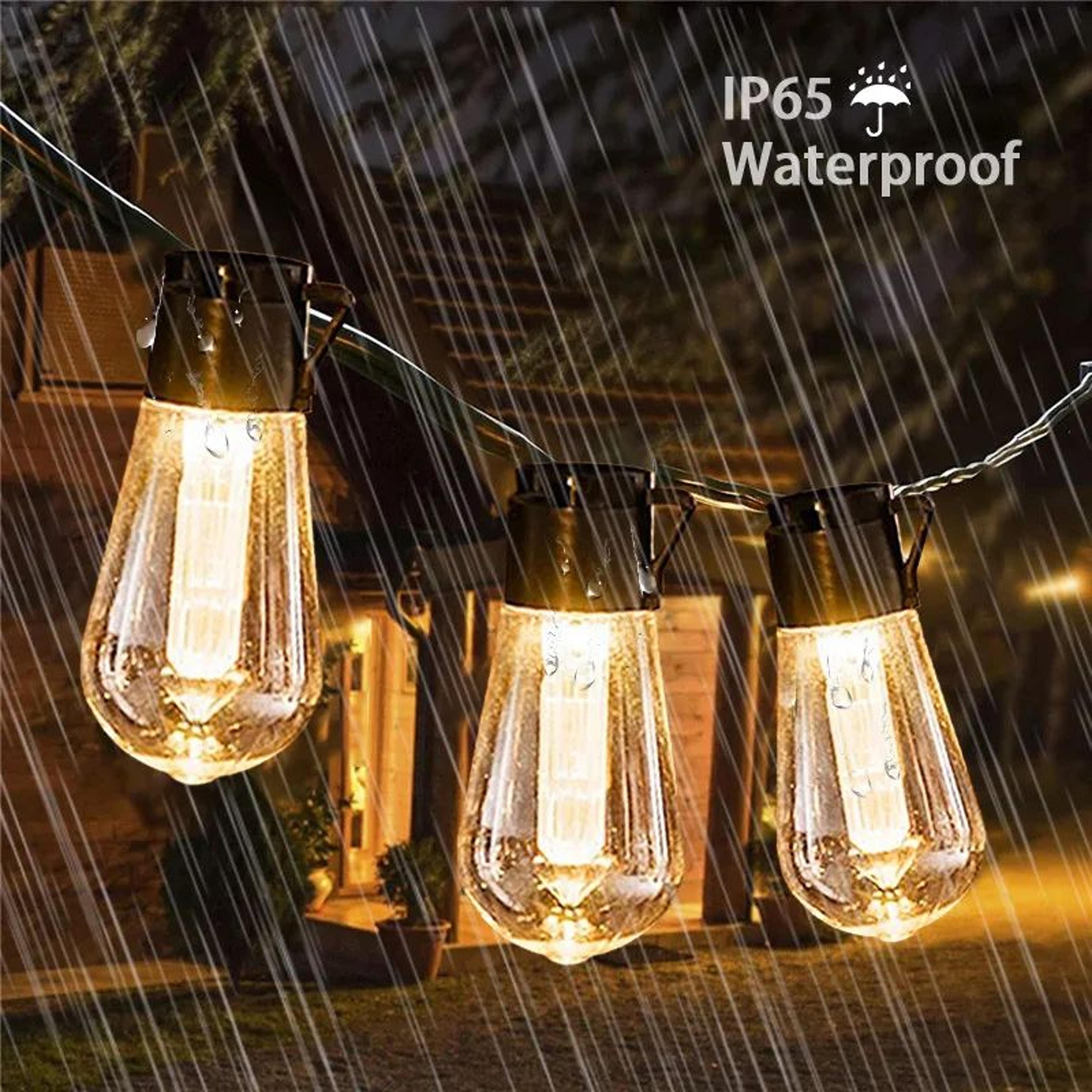 SolarGlow Vintage Edison Outdoor String Lights 1