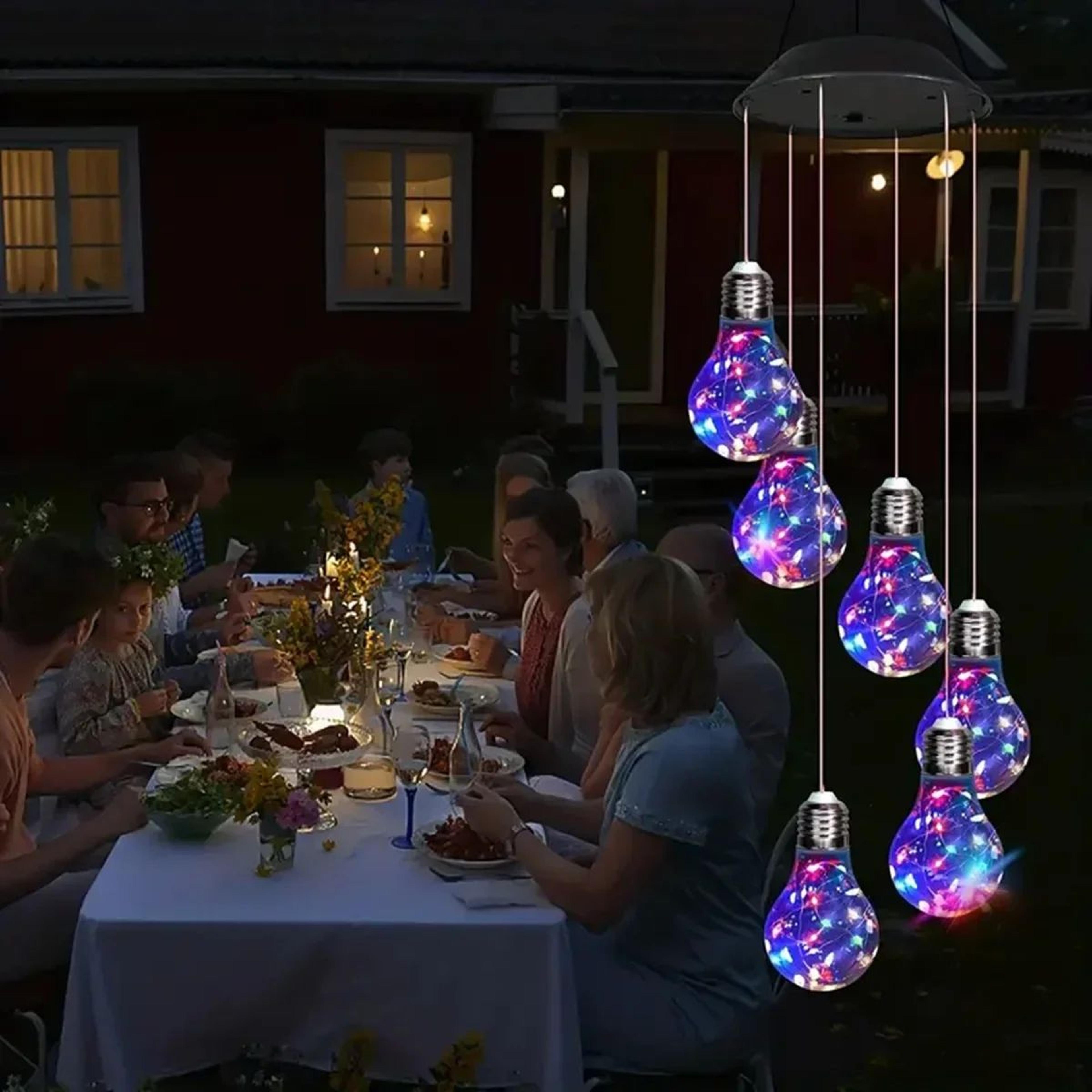 LumiChime Color Changing Solar Wind Chimes With 6 LED Bulbs 2