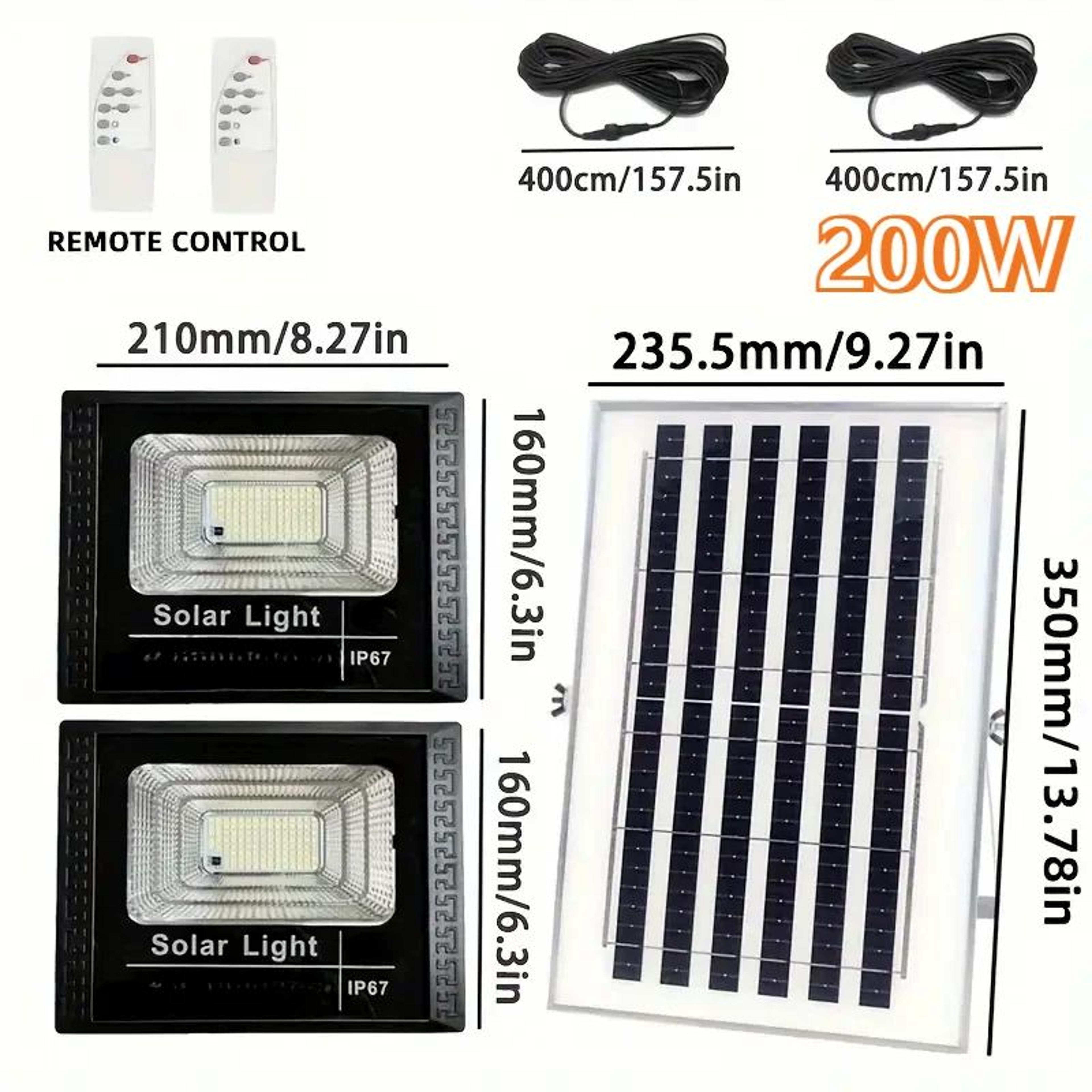 LumaGuard 400W DualHead Solar Flood Light For Outdoor Security 6
