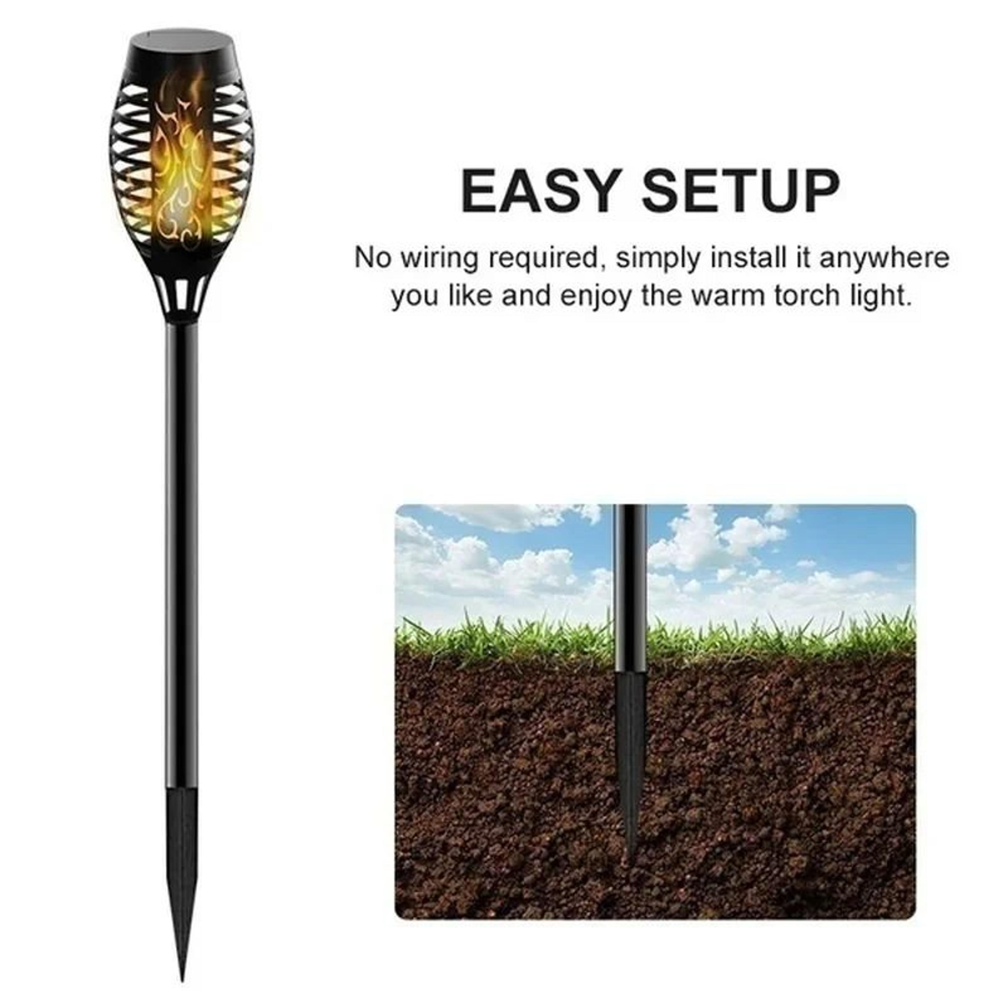 SolarGlow Flickering Flame Solar Torch Lights For Garden And Pathways 4