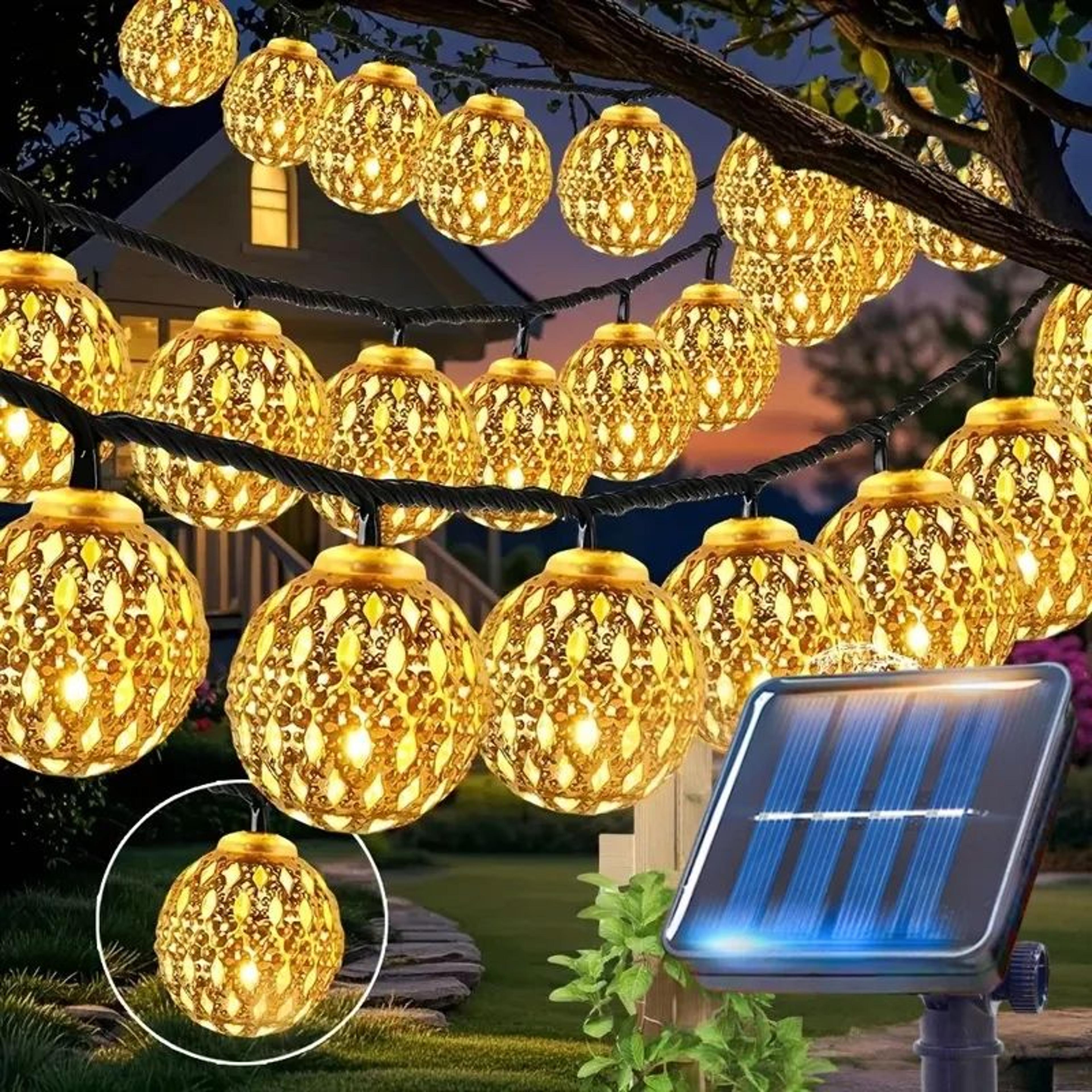 Moroccan Glow Solar String Lights For Outdoor Garden And Patio 6