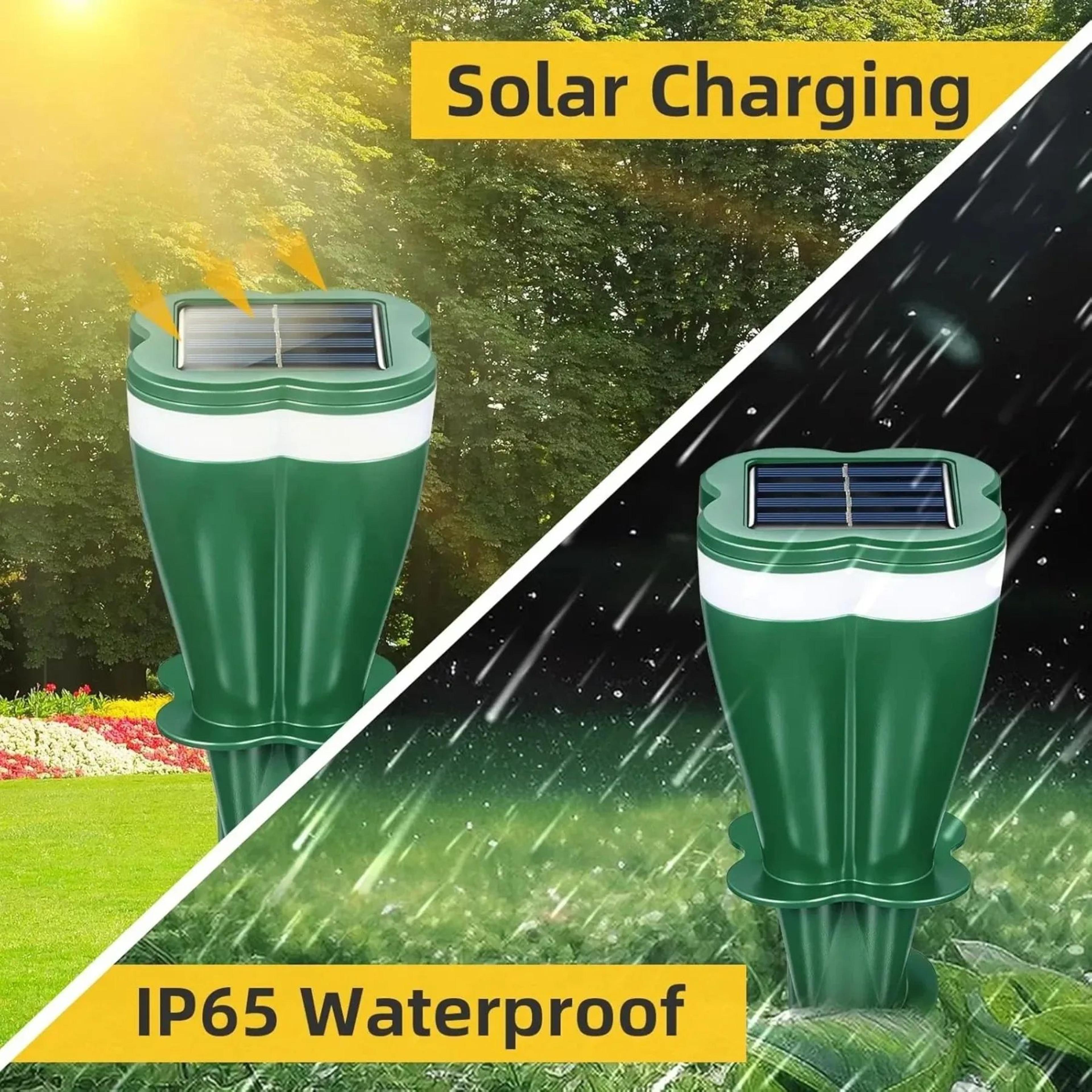 SolarGuard 4Pack Solar Mole Repellent Stakes For Lawn And Garden 5