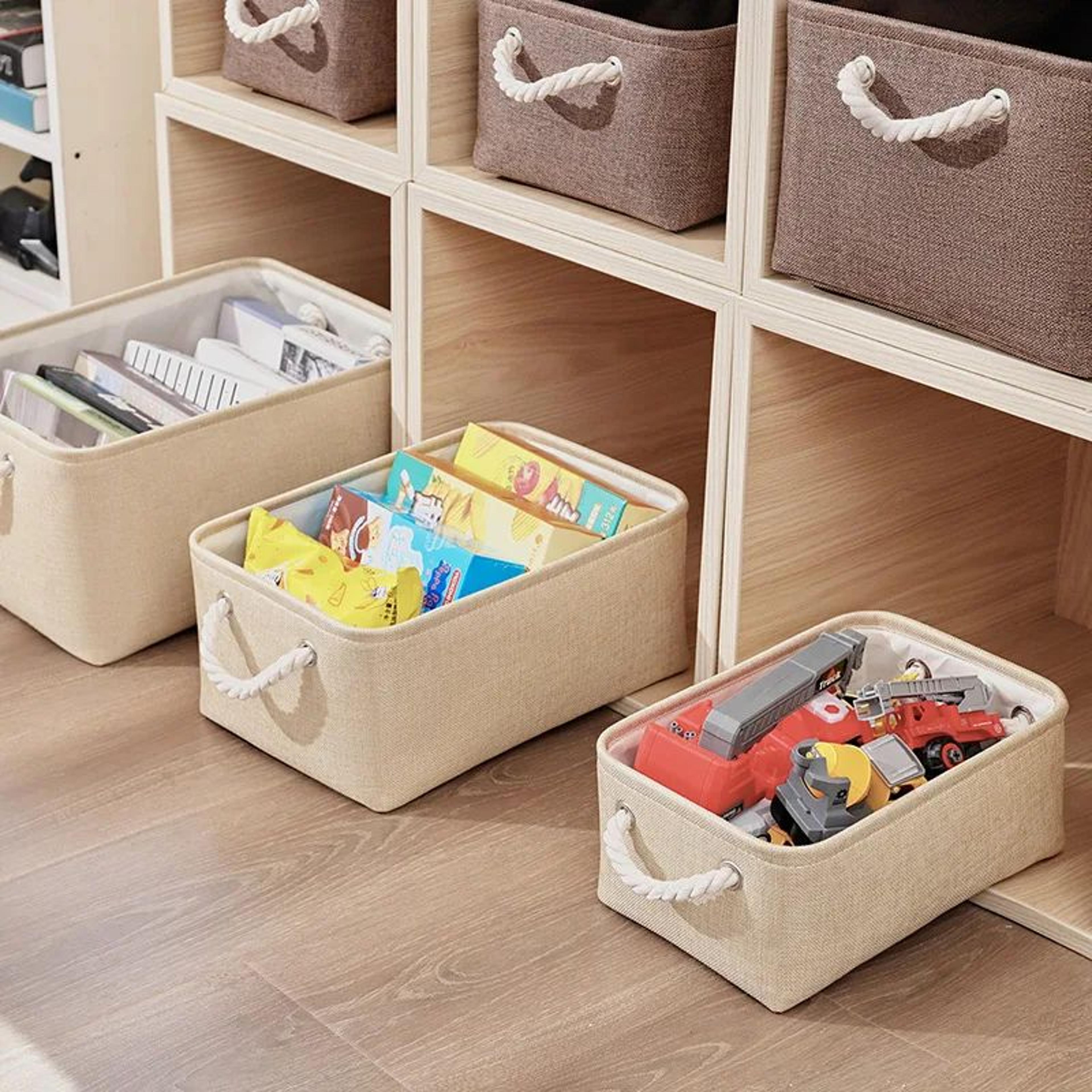 SereneFold Collapsible Linen Storage Basket With Handles 1