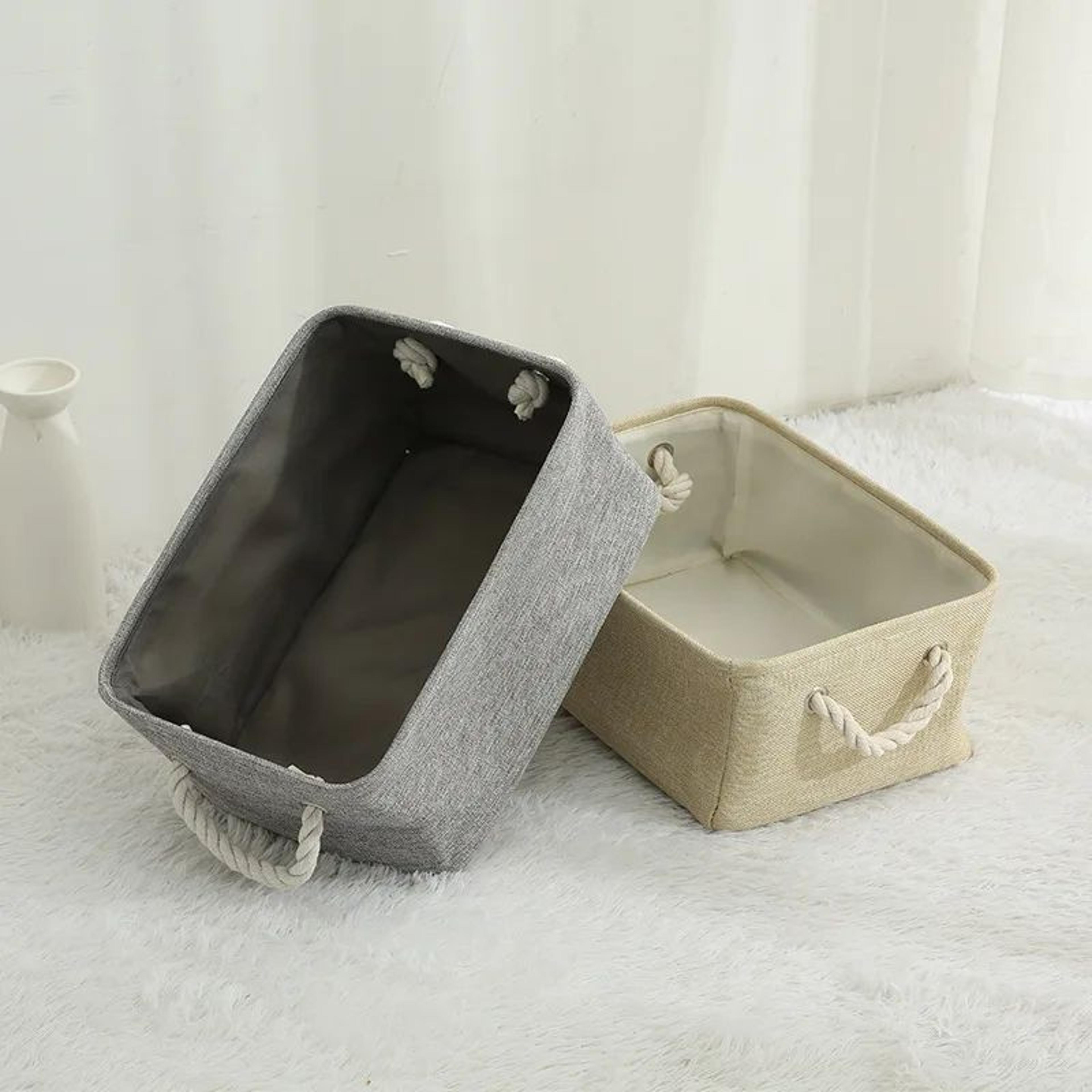 SereneFold Collapsible Linen Storage Basket With Handles 3