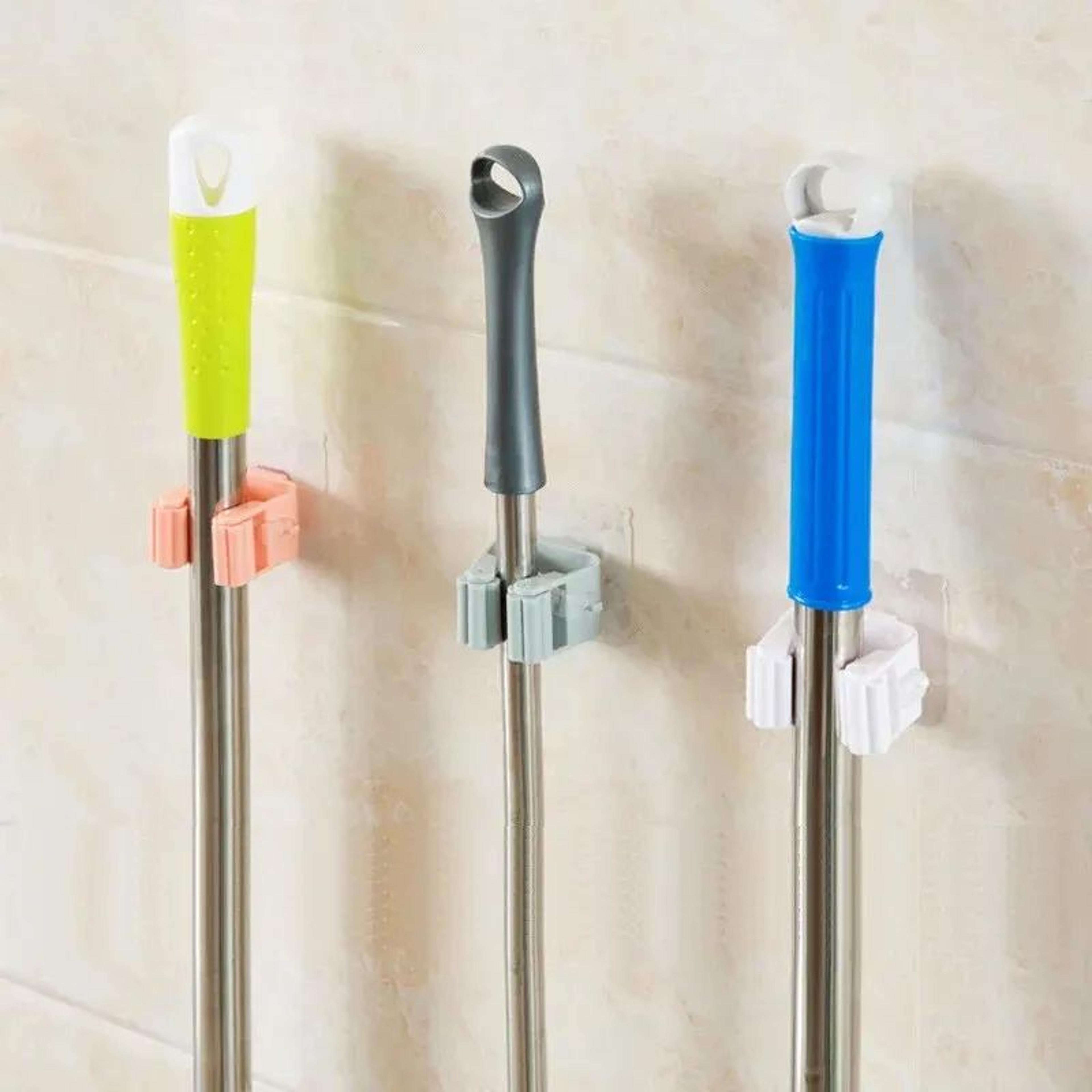 GripNest SelfAdhesive Wall Mounted Mop And Broom Holder 3