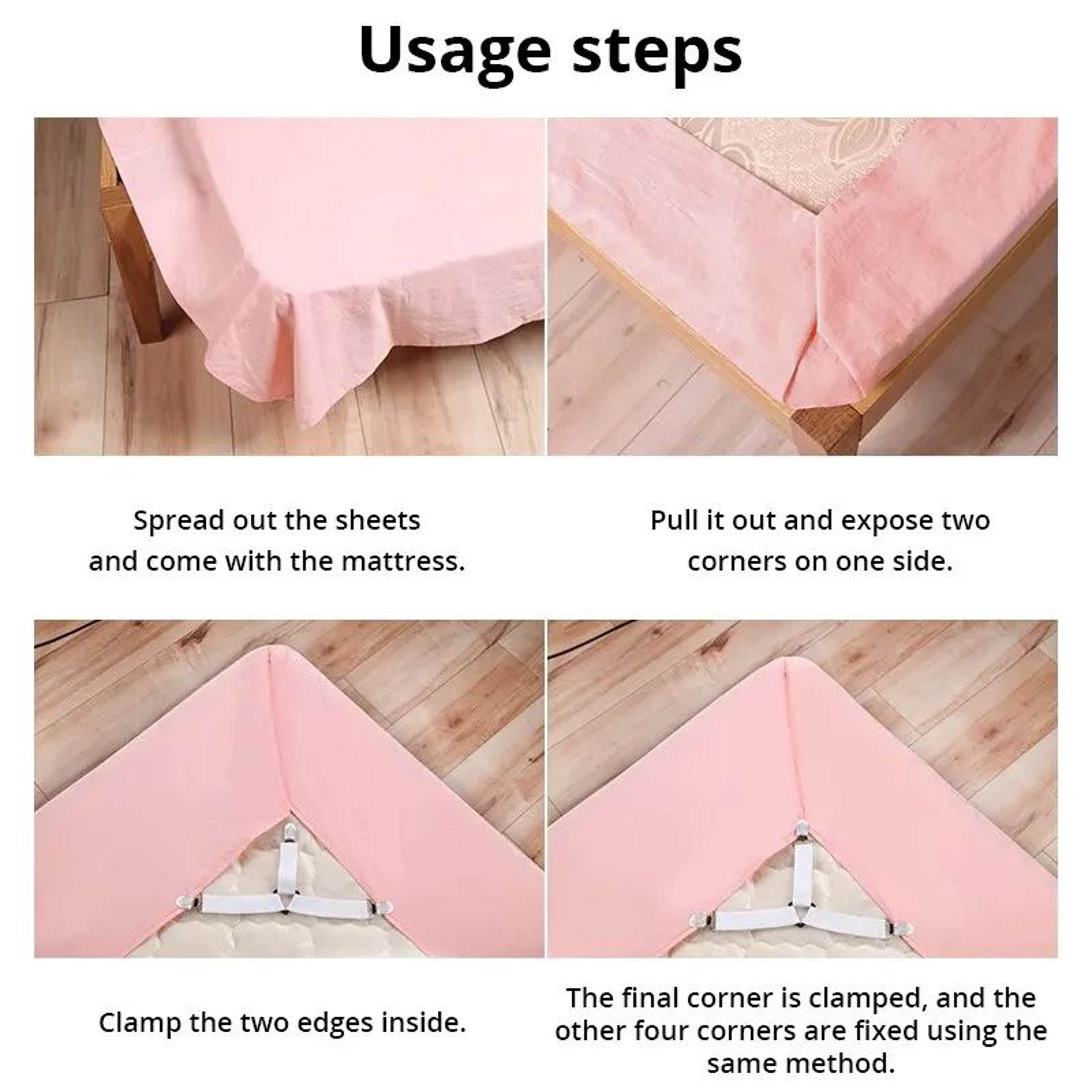 StayTight Adjustable Bed Sheet Fasteners  Fitted Sheet Clips  Mattress Straps 4
