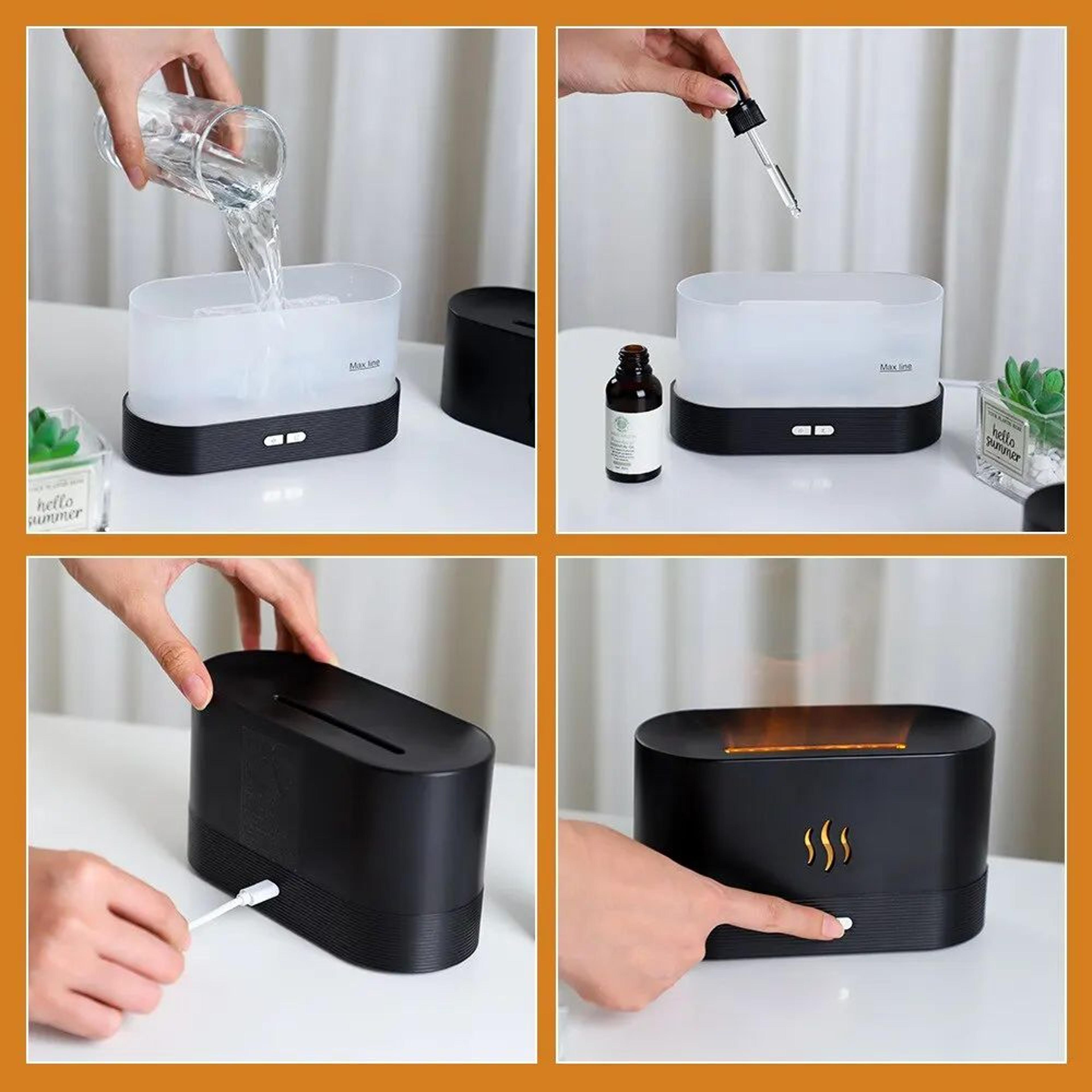FlameGlow Ultrasonic Aroma Diffuser With LED Flame Light 4