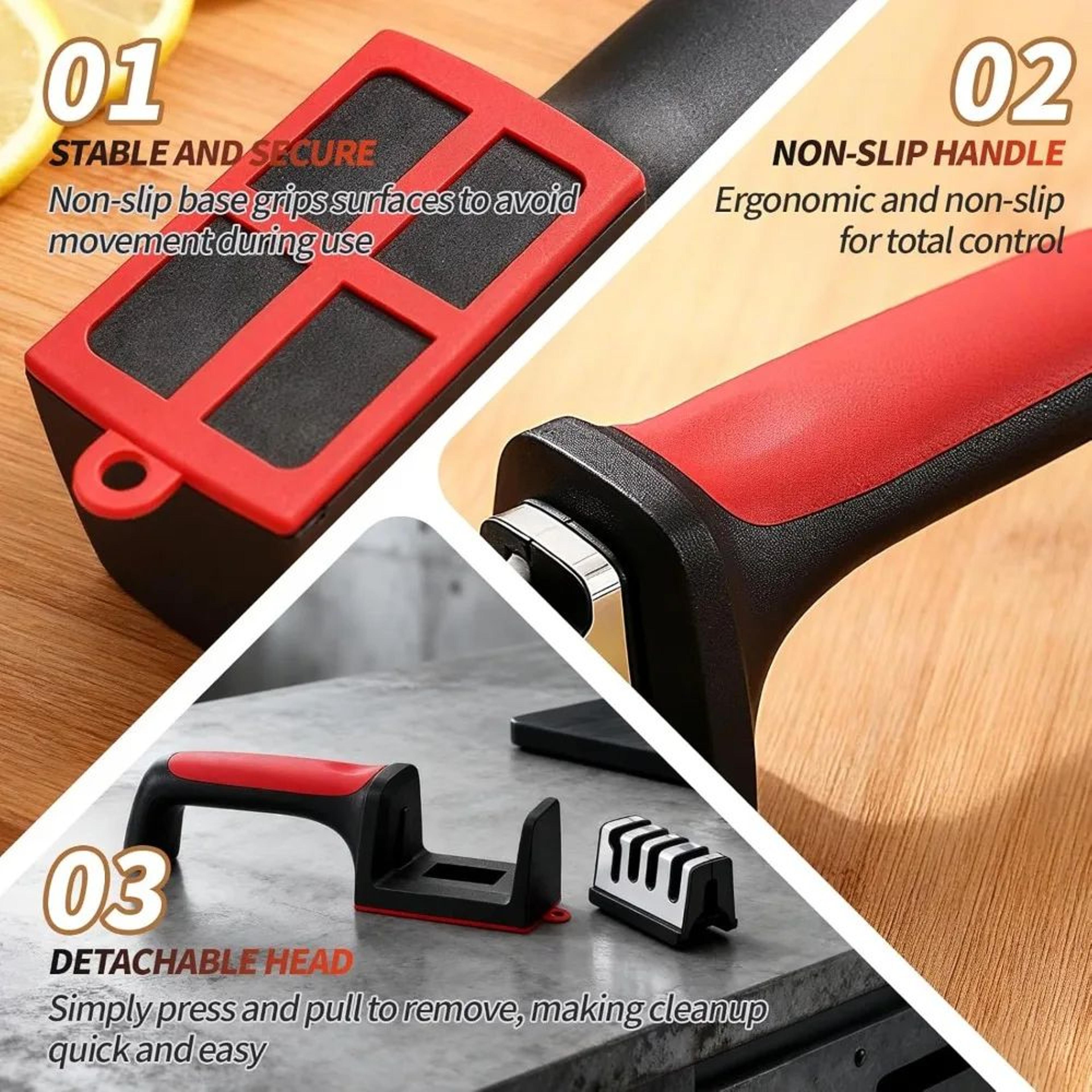 4Stage Knife Sharpener And Scissors Sharpener With Ergonomic Handle 3