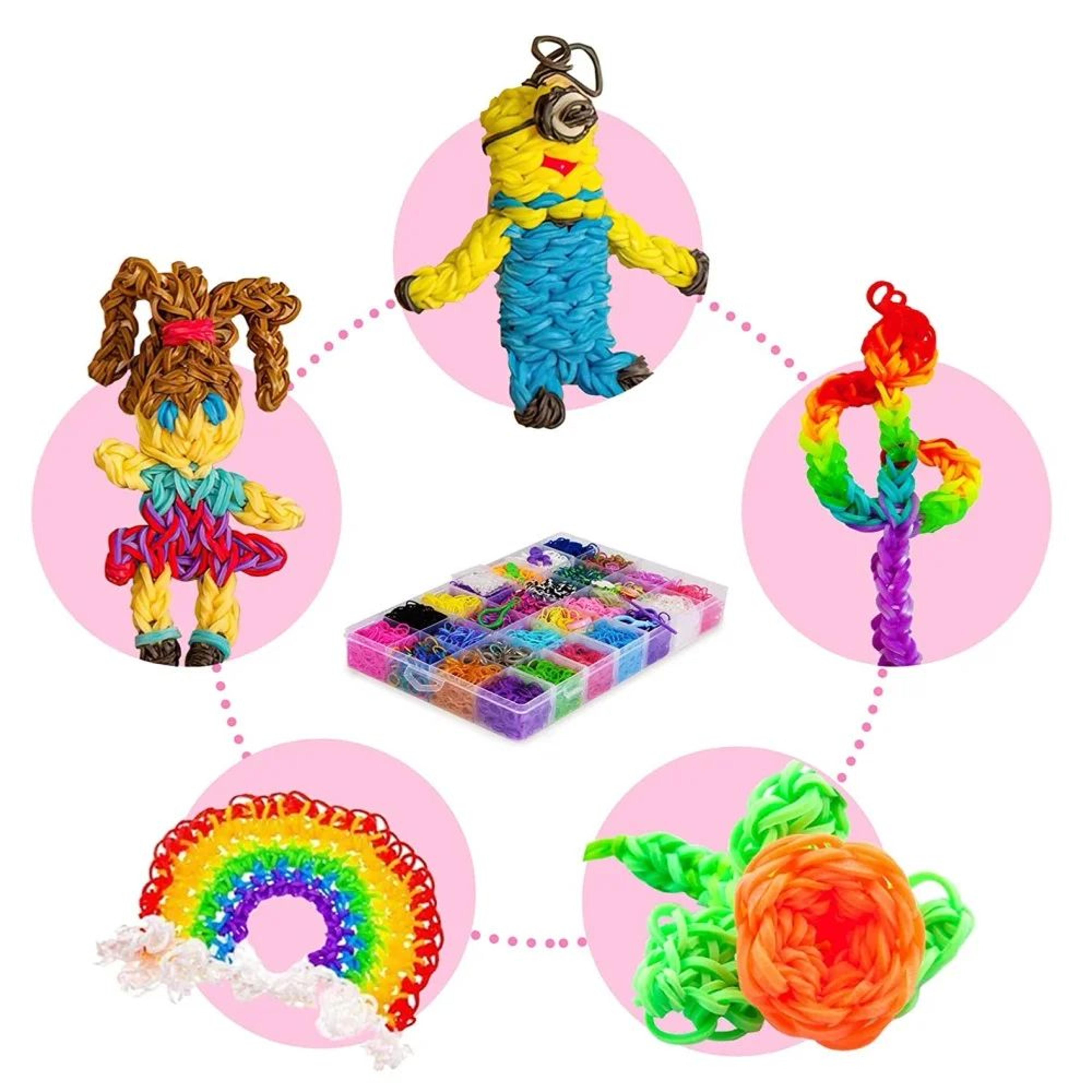 Creative Loom Bracelet Making Kit With Colorful Rubber Bands And Organizer 3
