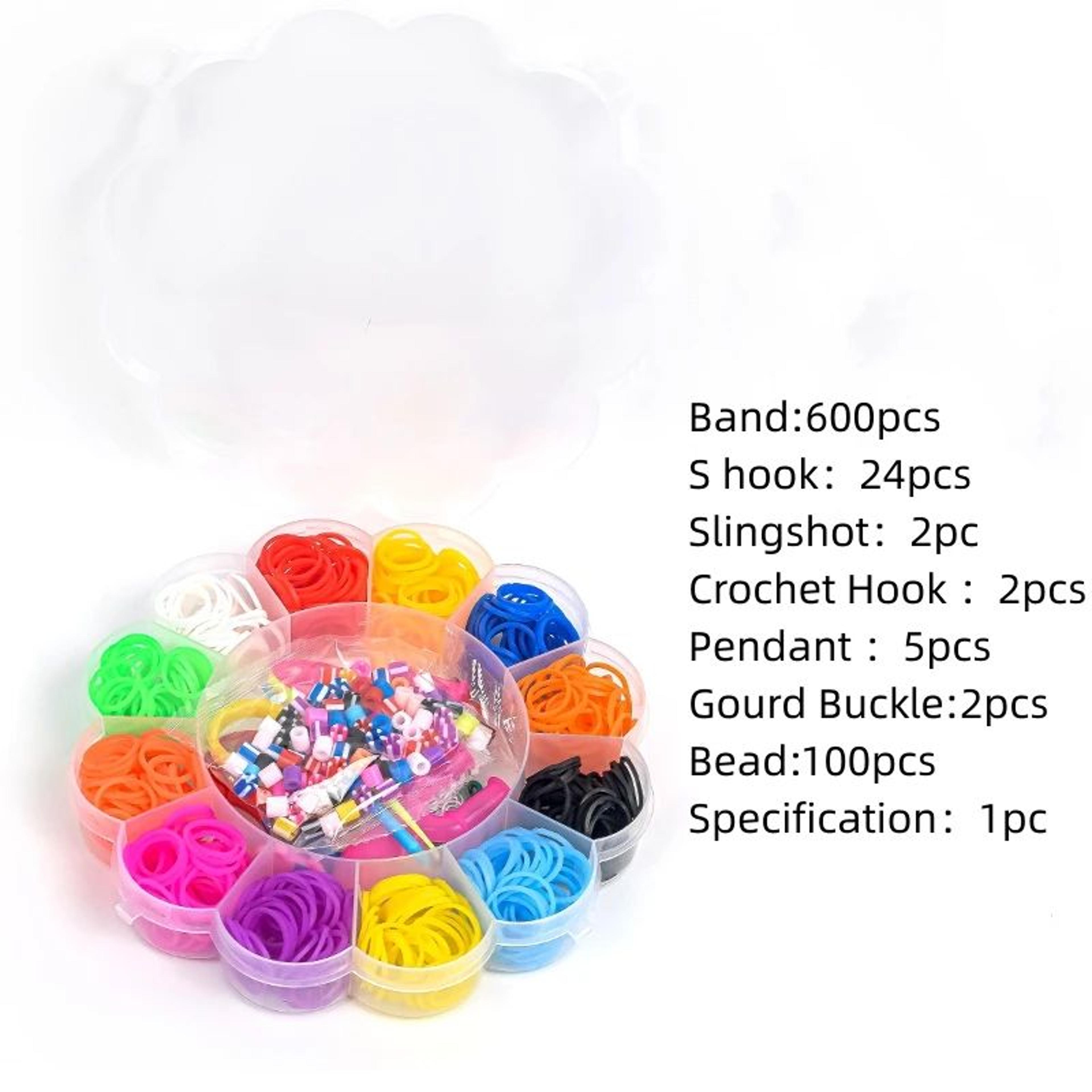 Creative Loom Bracelet Making Kit With Colorful Rubber Bands And Organizer 14