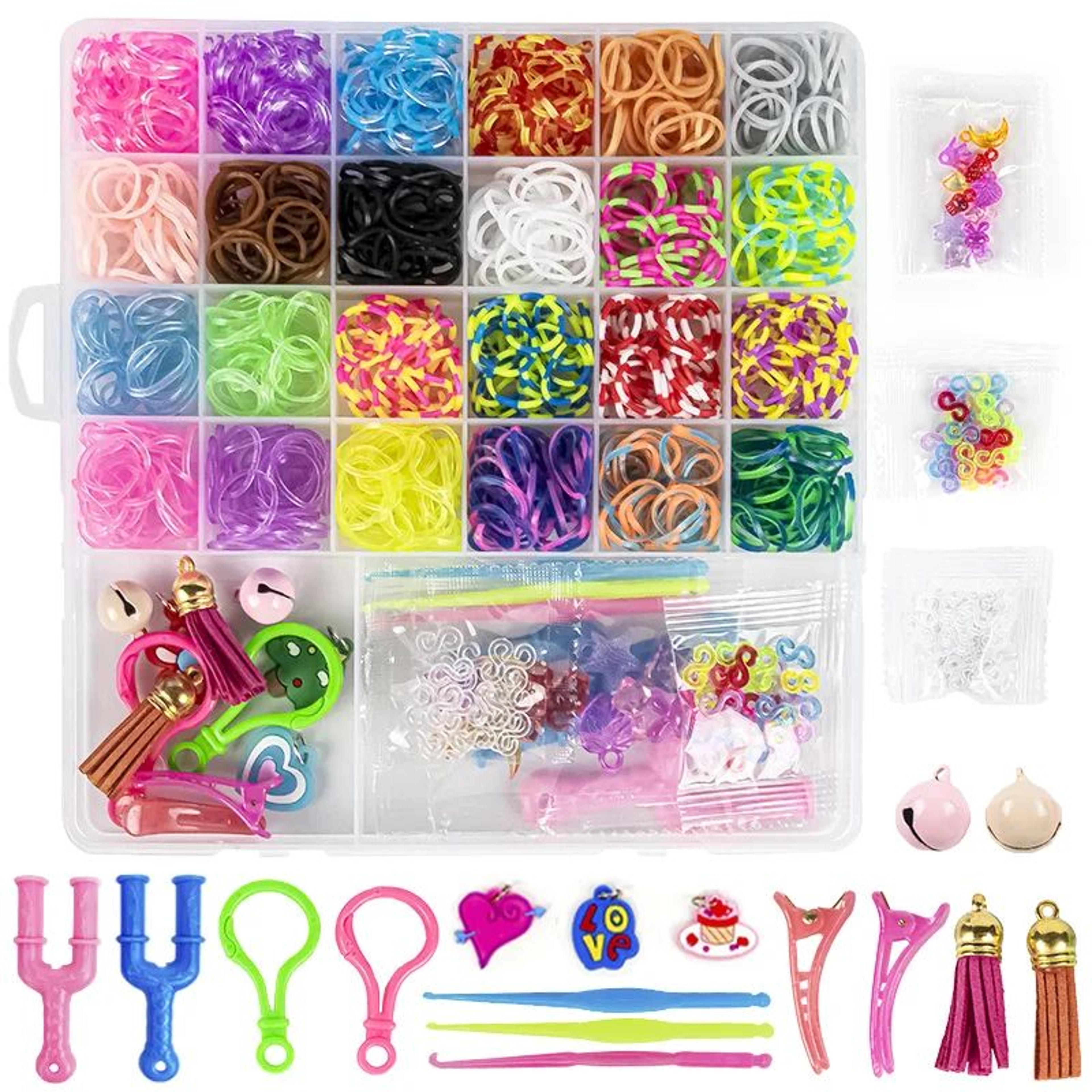 Creative Loom Bracelet Making Kit With Colorful Rubber Bands And Organizer 15
