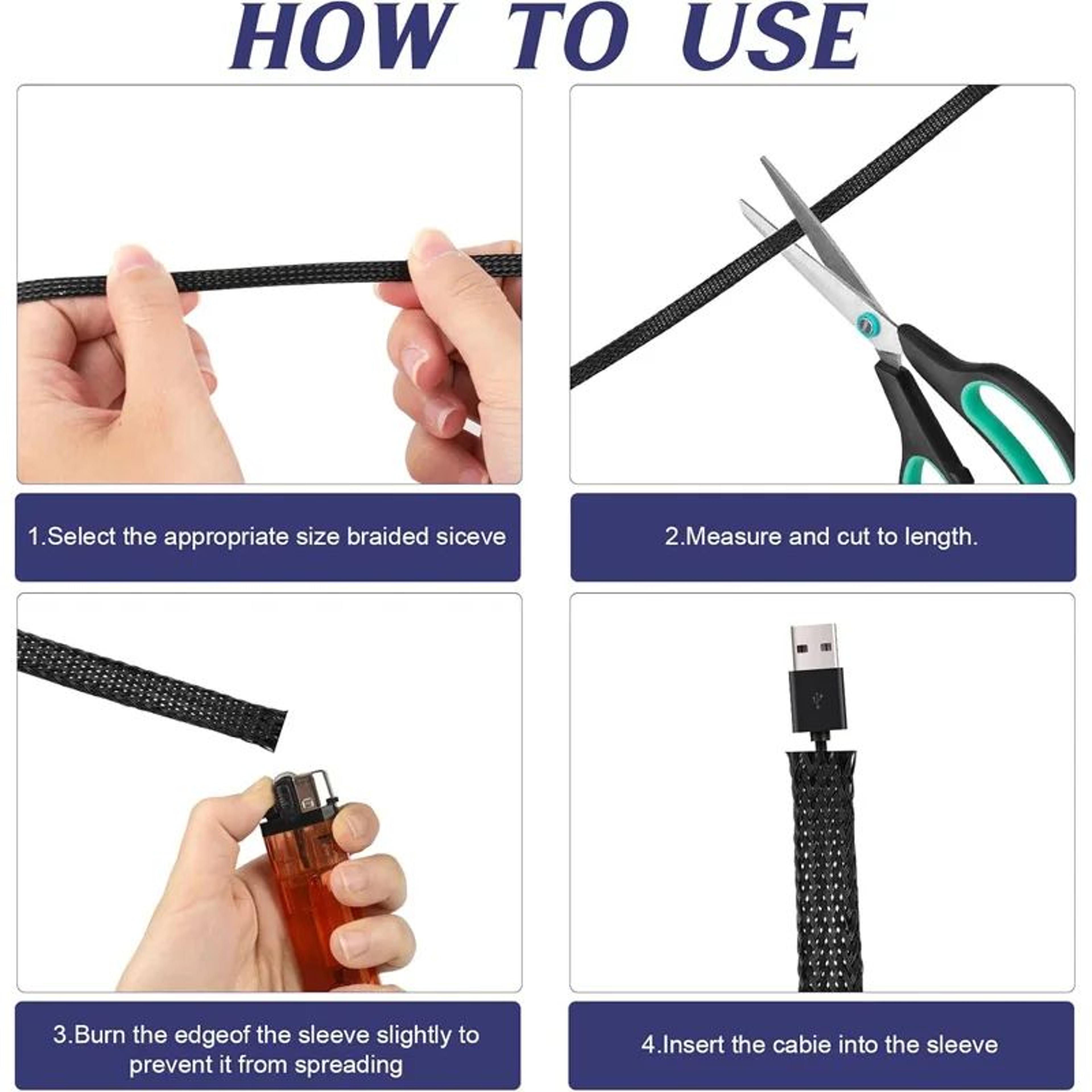 FlexGuard Expandable Braided Cable Sleeve For Clean Cable Management 2