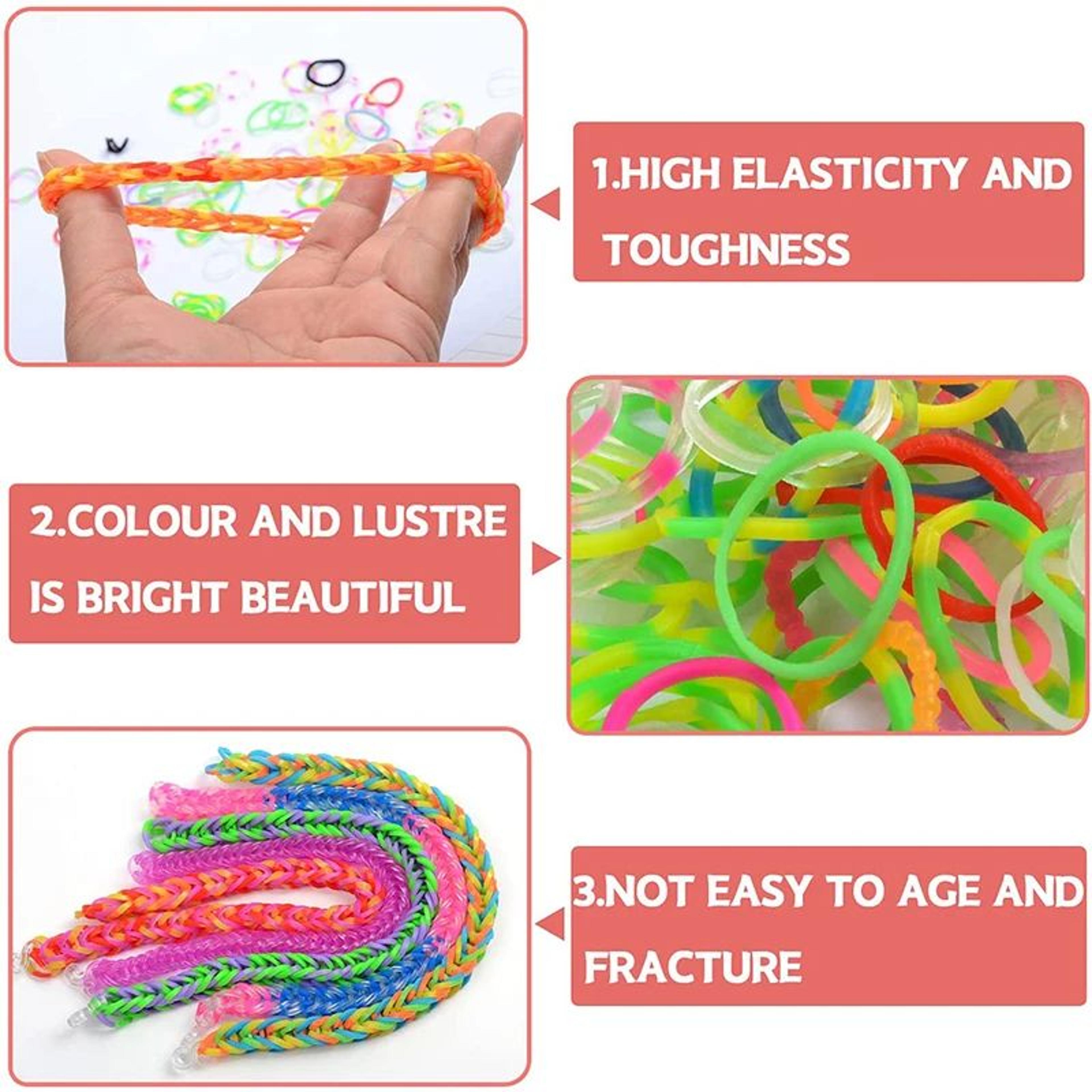 6001500PCS Colorful Loom Bands Bracelet Making Kit For Kids 4