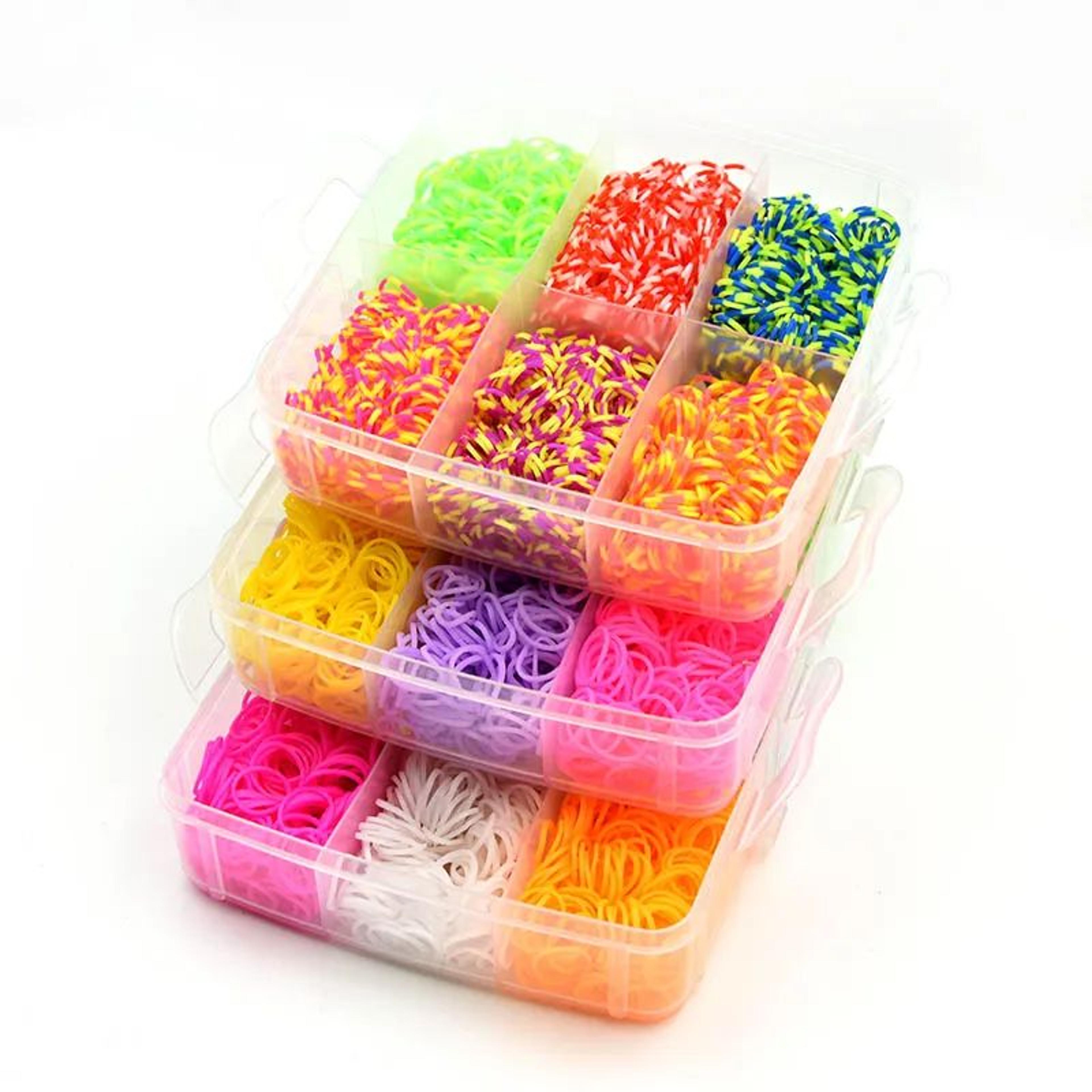 4500Piece Loom Band Bracelet Making Kit With 15 Colors And 3Layer Organizer 4