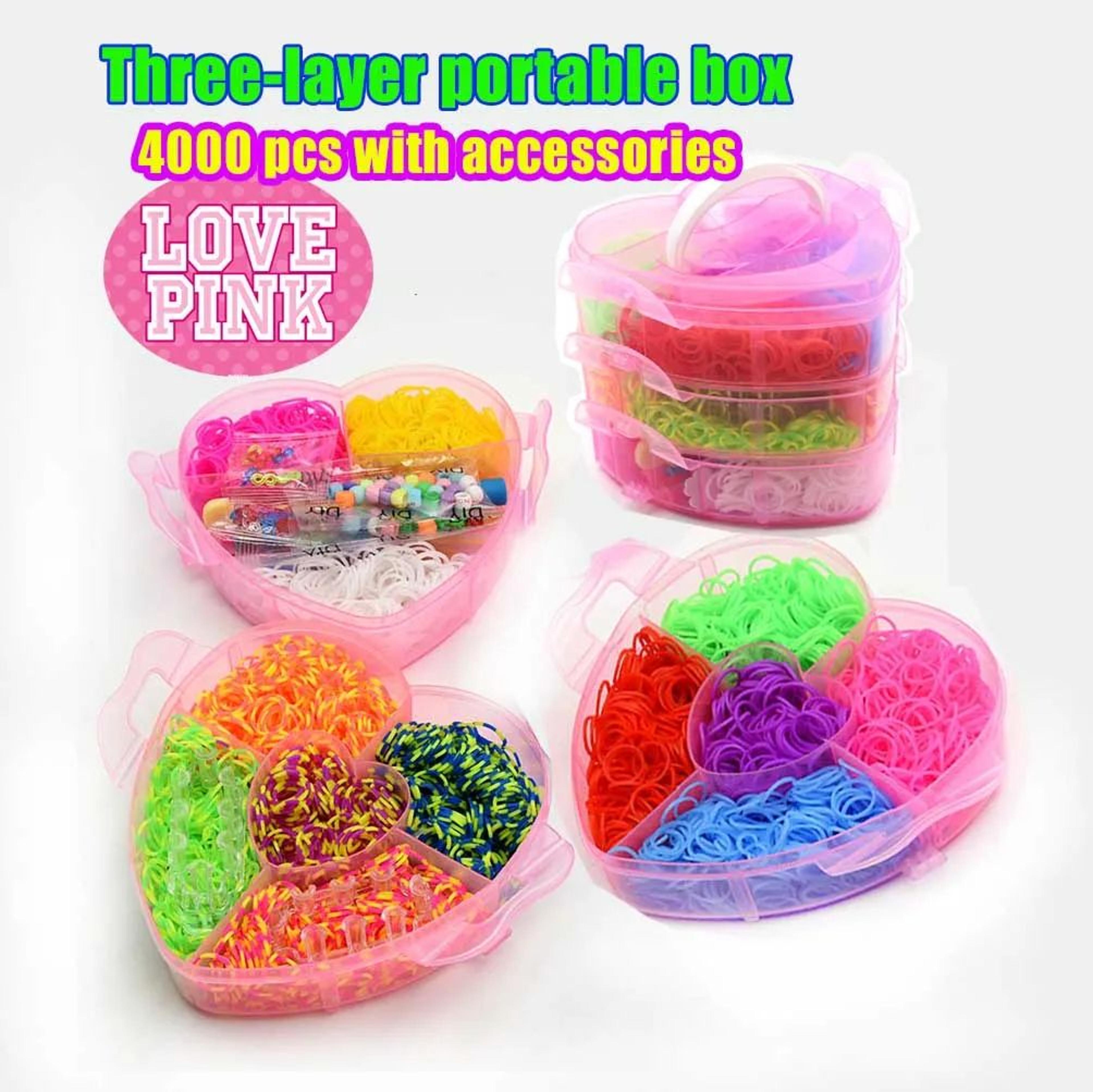 4500Piece Loom Band Bracelet Making Kit With 15 Colors And 3Layer Organizer 8