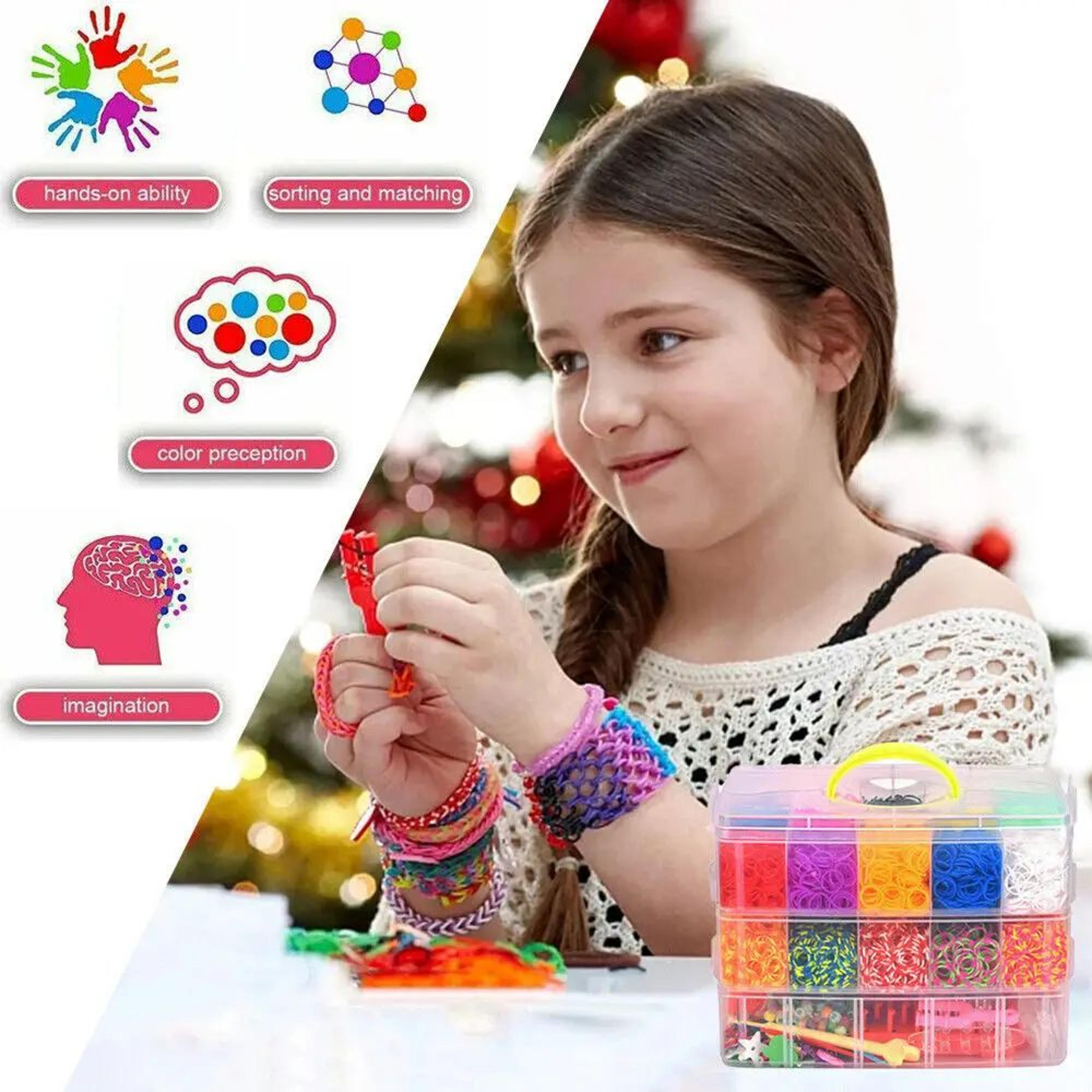 450015000Pcs Rainbow Loom Bands Bracelet Making Kit With Organizer Box 5