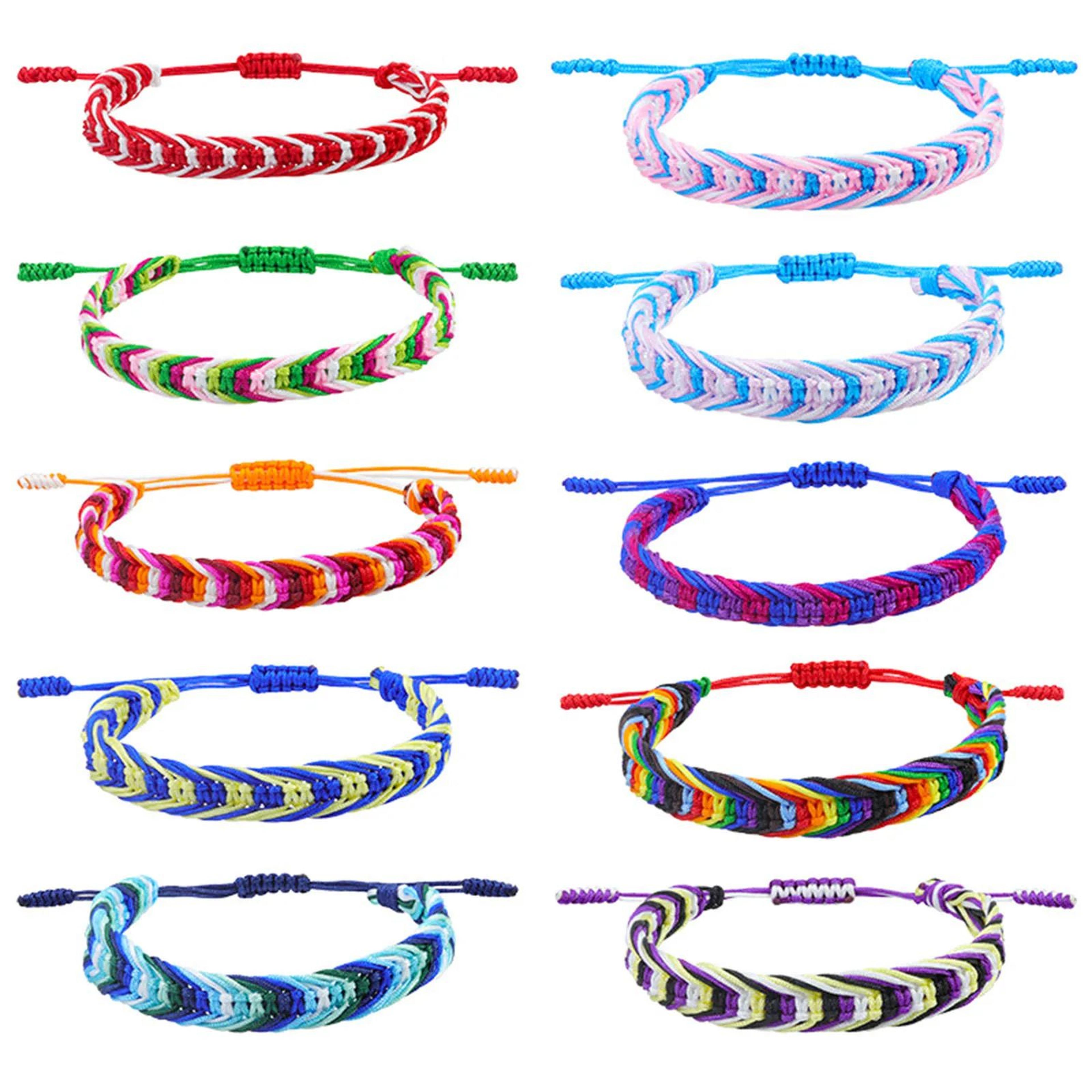 boho multicolor braided friendship bracelet adjustable woven string jewelry