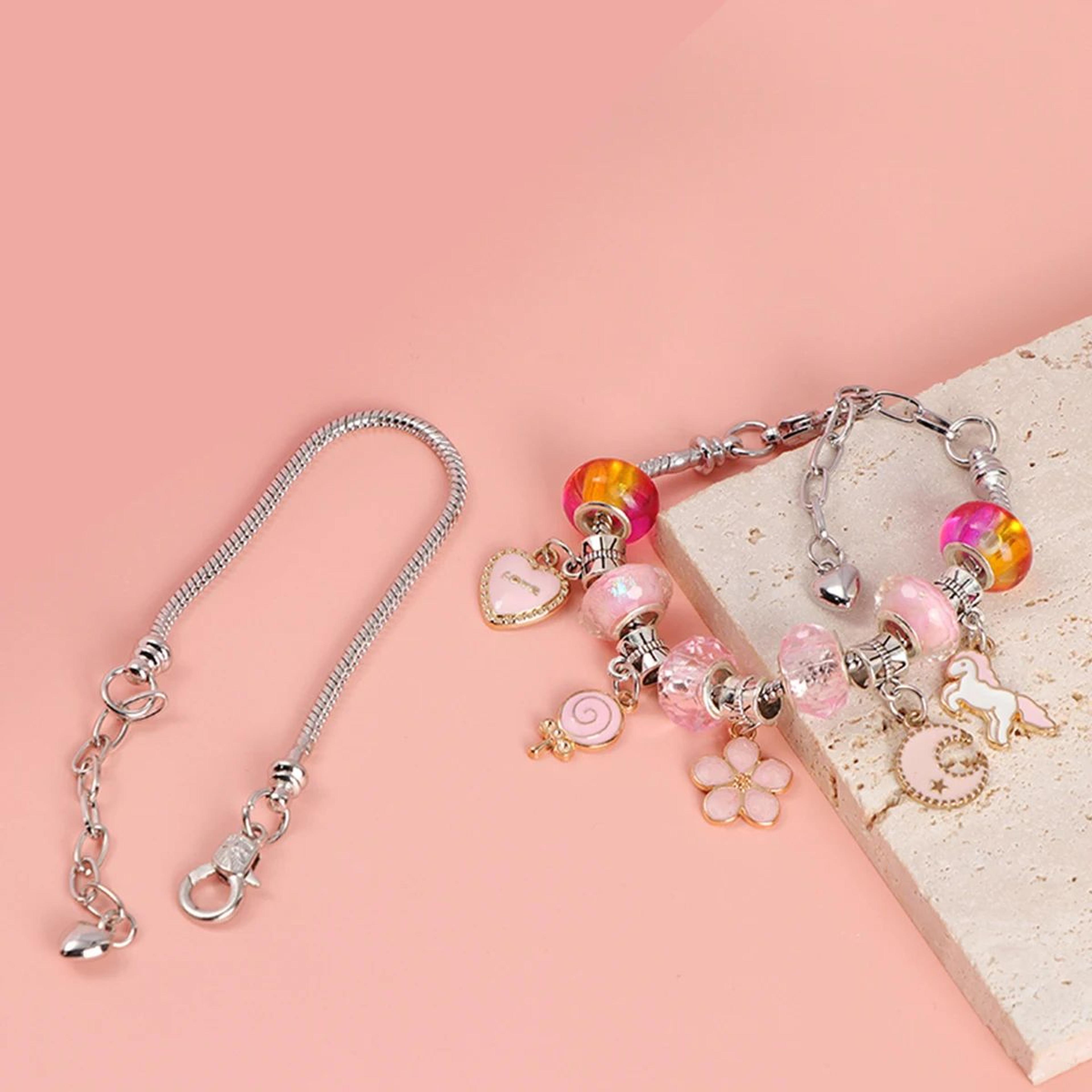 66PCS DIY Charm Bracelet And Necklace Jewelry Making Kit For Girls 4