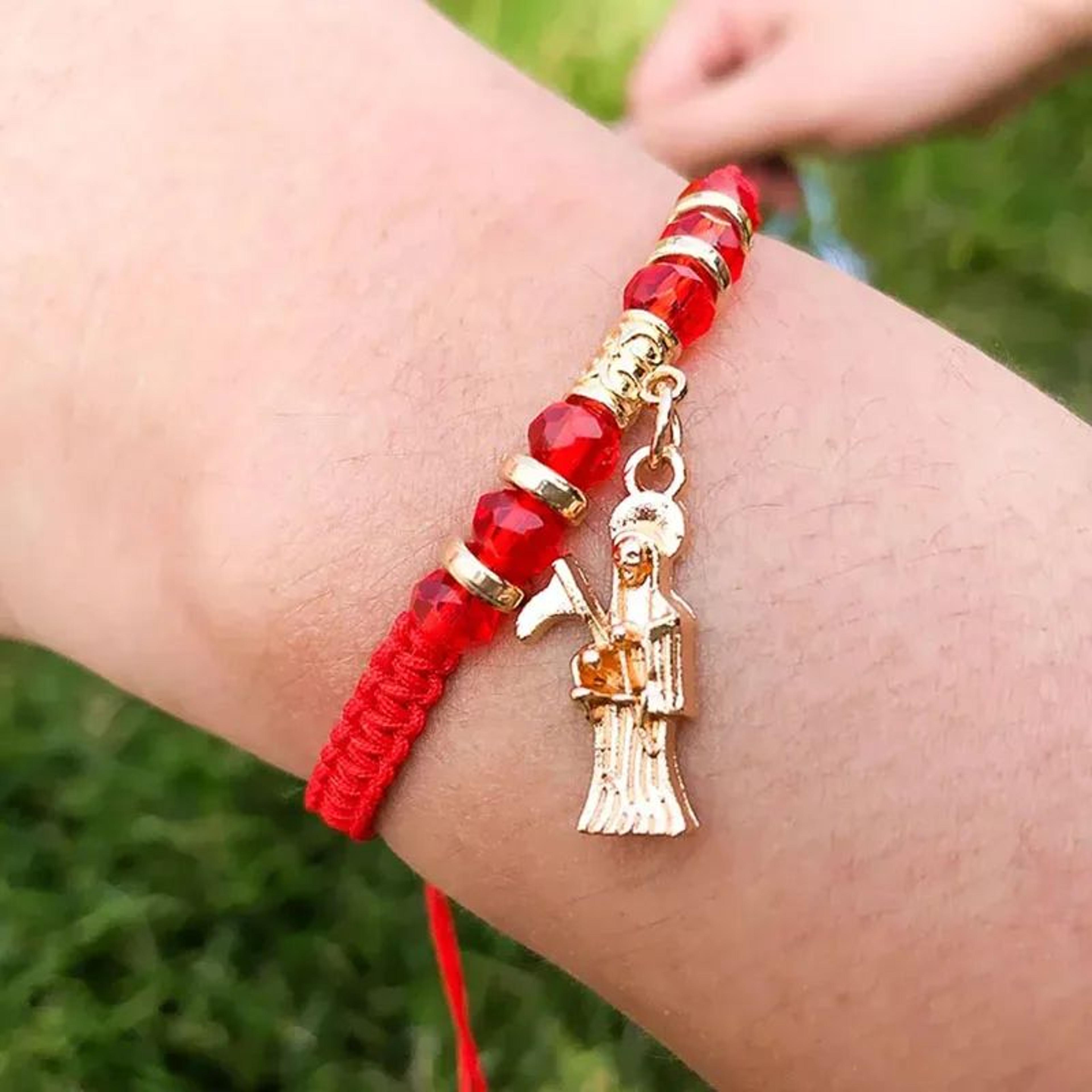 Gold Plated Grim Reaper Adjustable Handmade Rope Bracelet 8