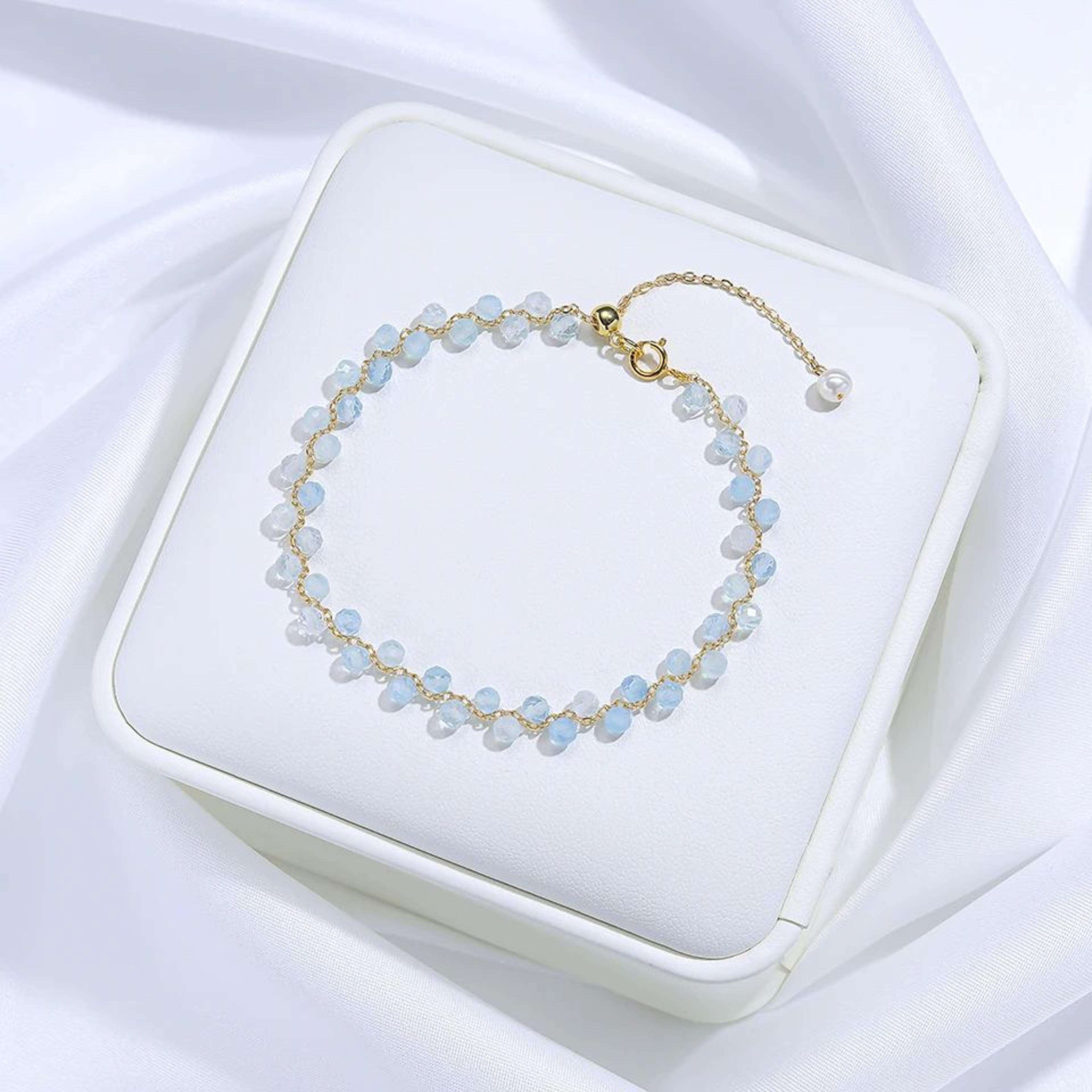 3MM Natural Stone Tourmaline Beaded Bracelet For Women 14