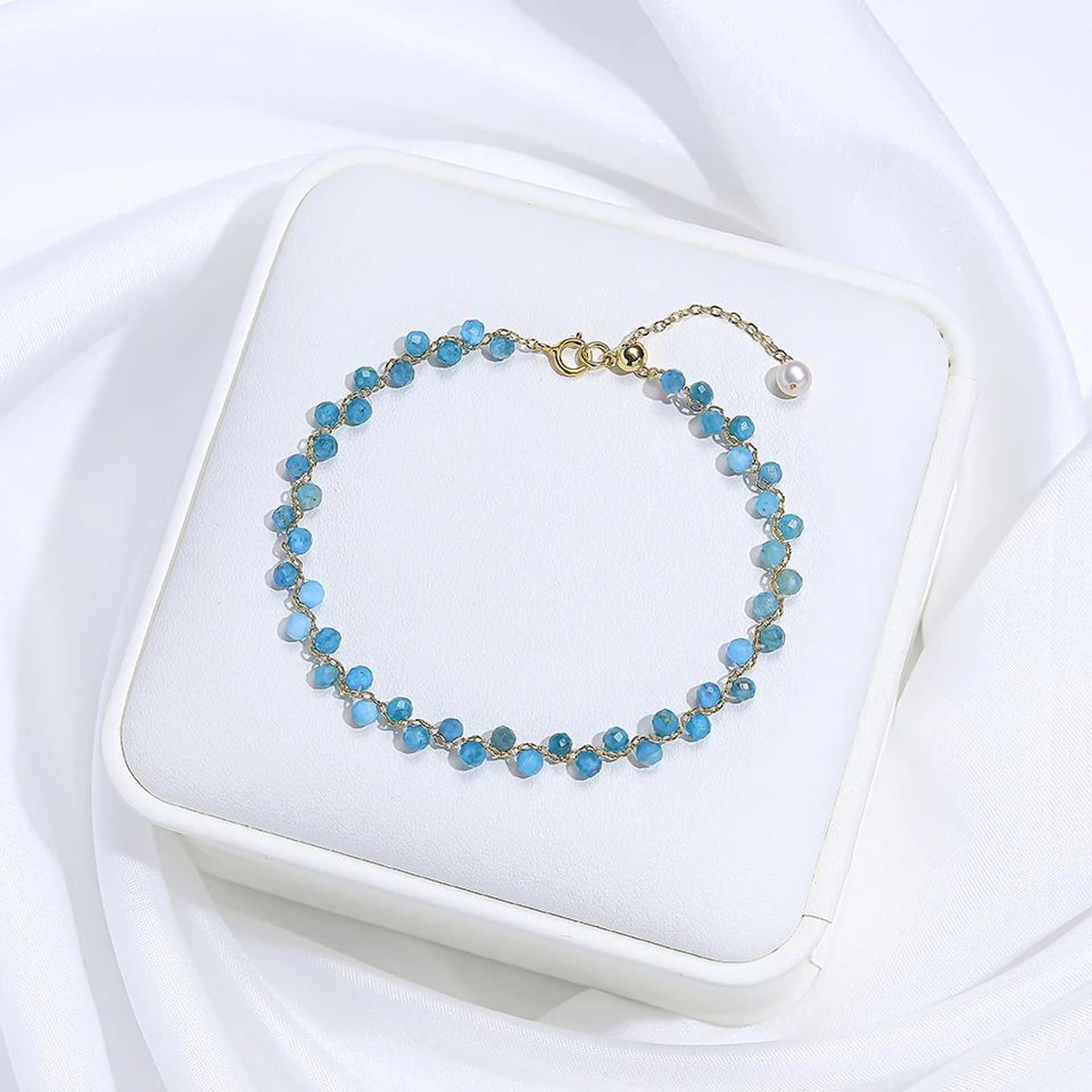 3MM Natural Stone Tourmaline Beaded Bracelet For Women 17