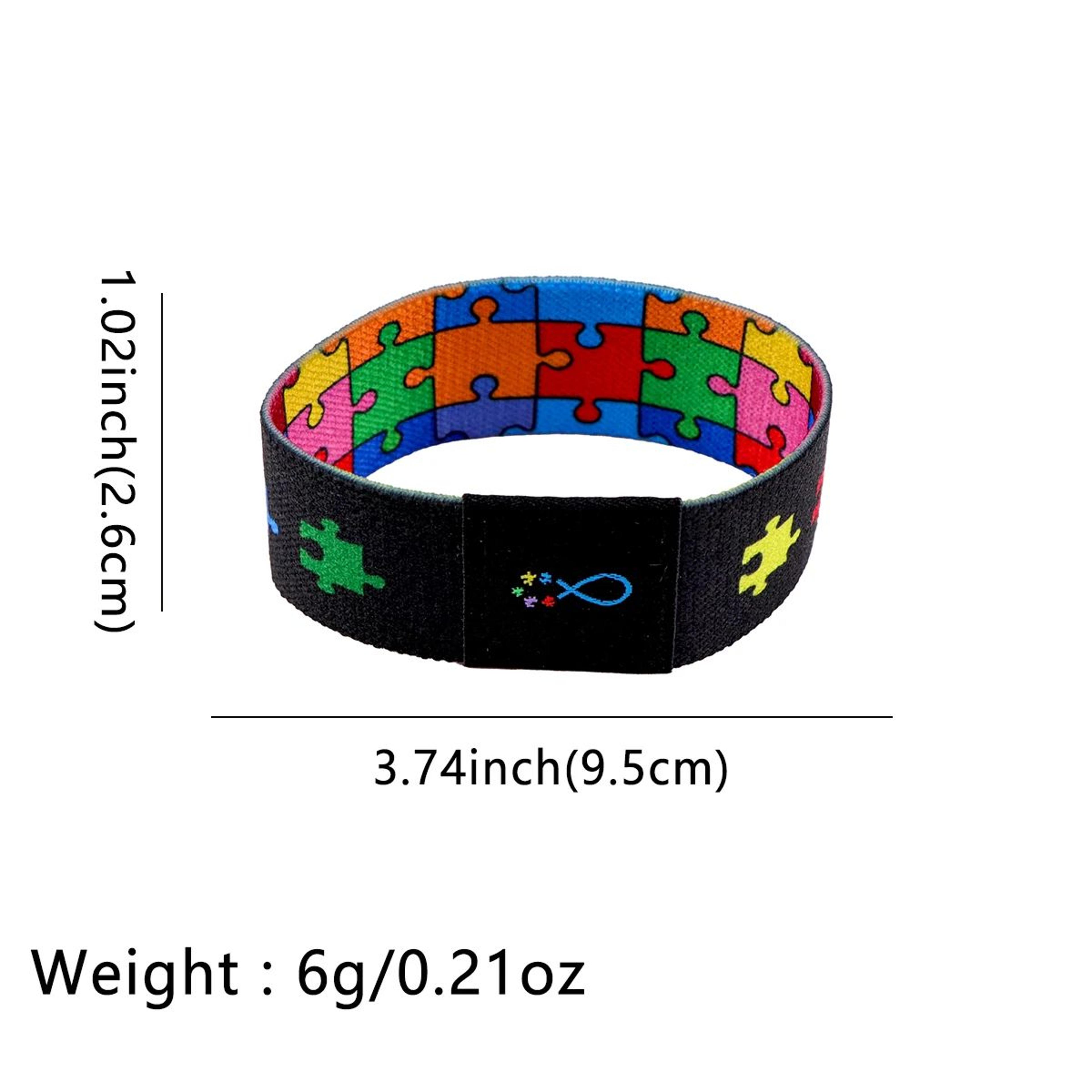 Colorful Autism Awareness Puzzle Stretch Bracelet 1