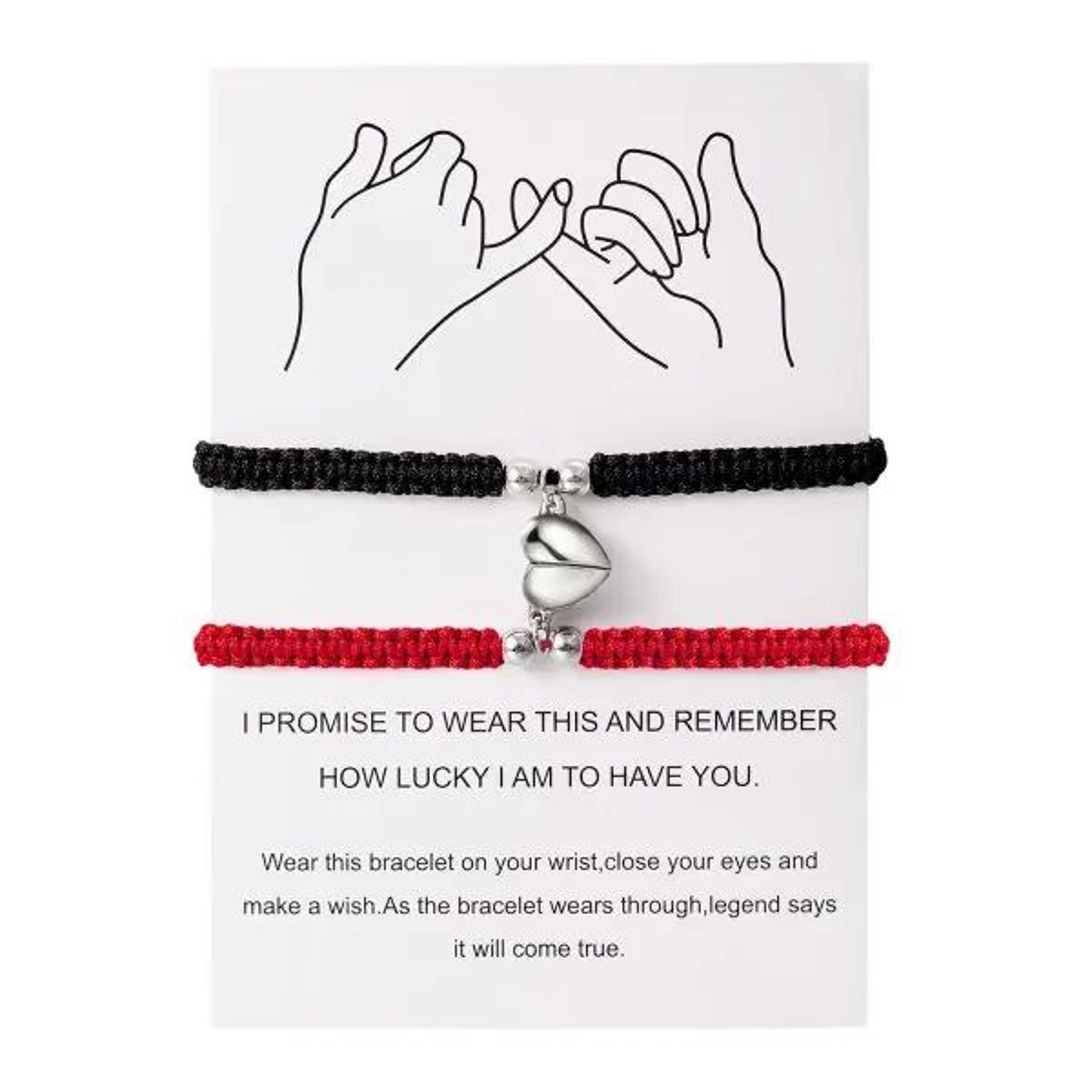 2 PCS Red Rope Magnetic Heart Couple Bracelets 8