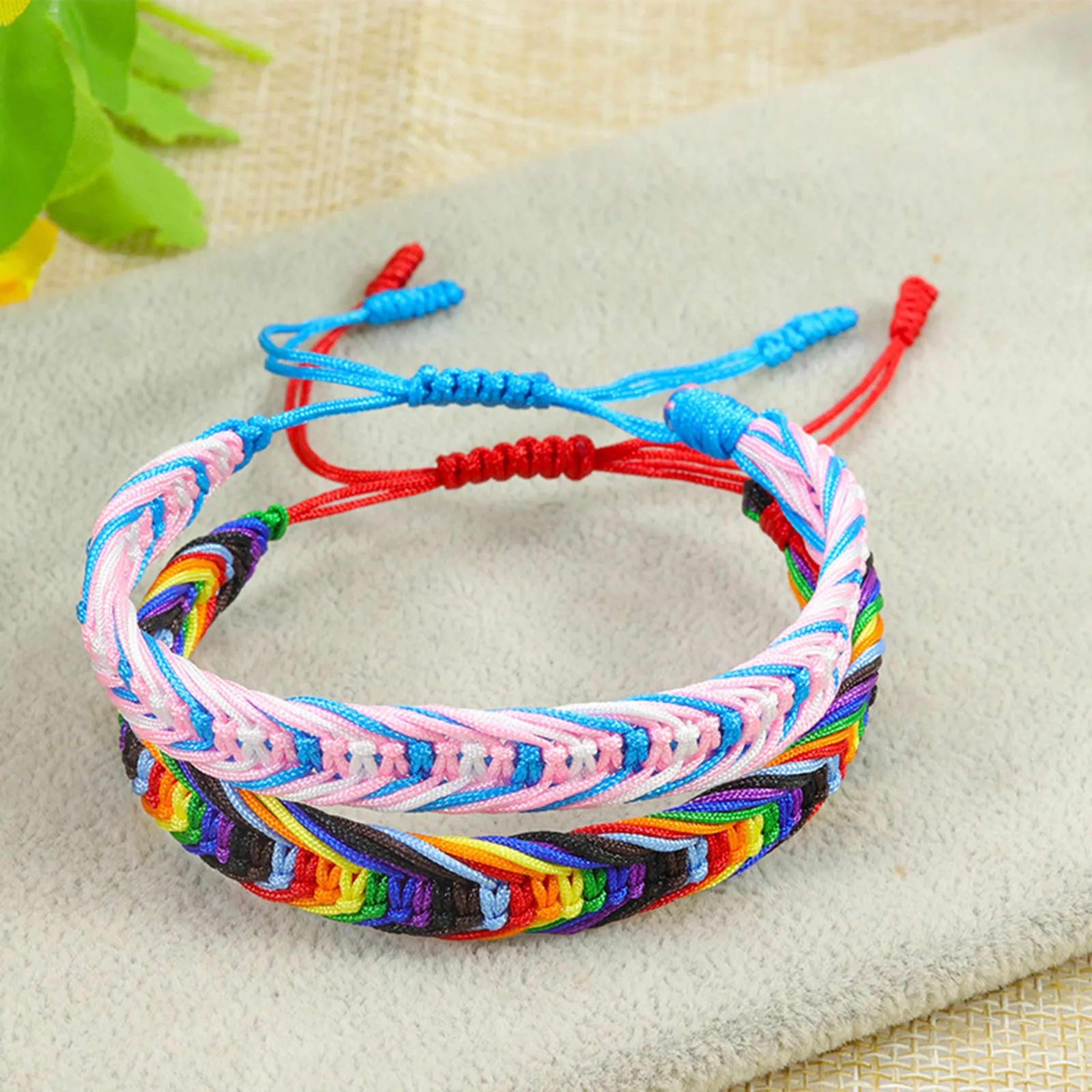 Boho Braided Friendship Bracelet Adjustable Multicolor Woven String Bracelet 1PC 1